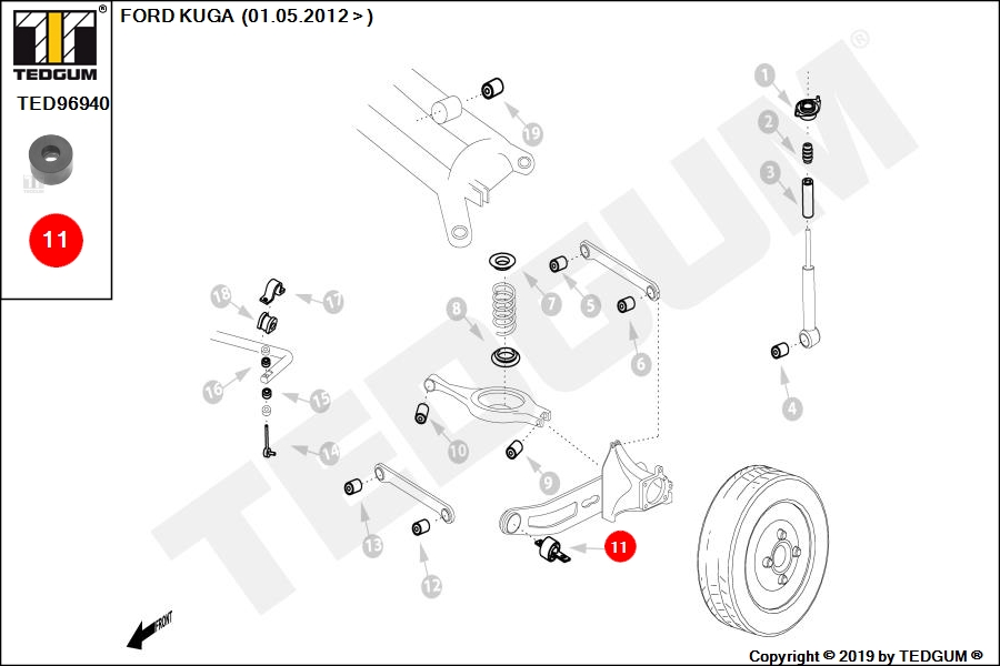 FORD KUGA ŁOŻYSKO ŚRUBY ŚCIĄGACZA TULEI I II DM2
