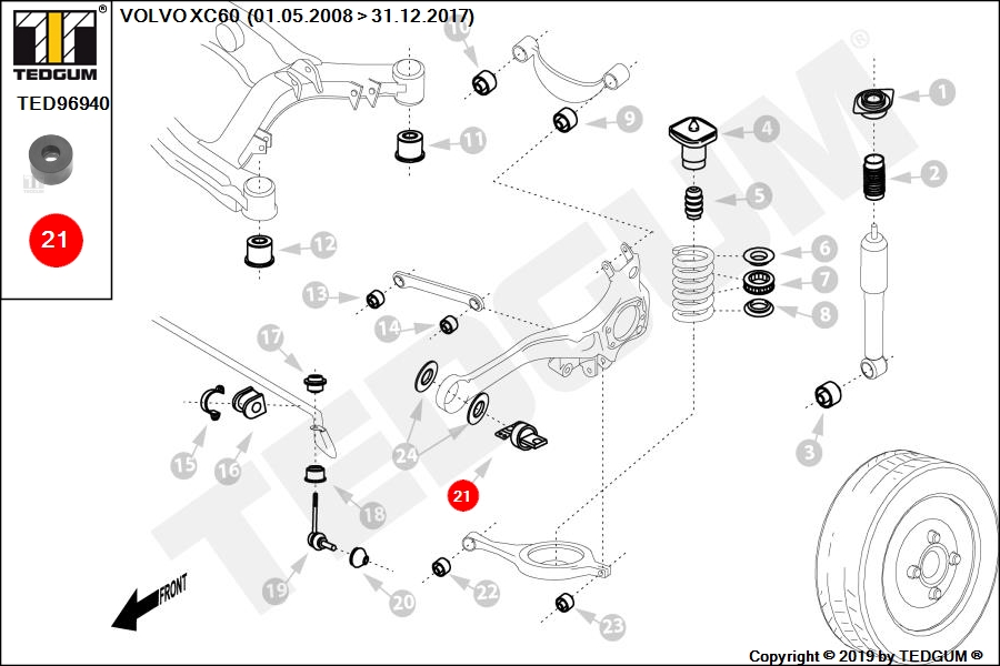 VOLVO XC60 ŁOŻYSKO ŚRUBY ŚCIĄGACZA TULEI 08-