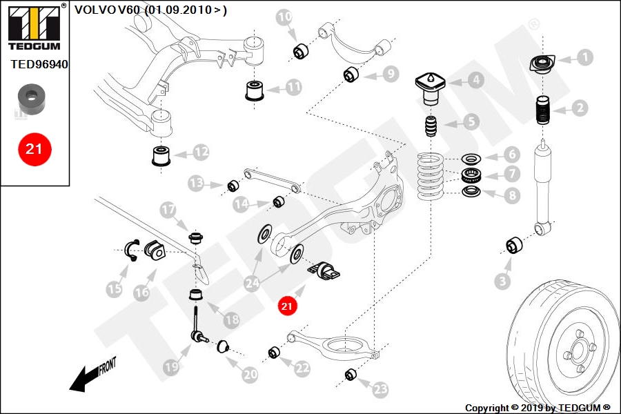 VOLVO V60 ŁOŻYSKO ŚRUBY ŚCIĄGACZA TULEI 10-