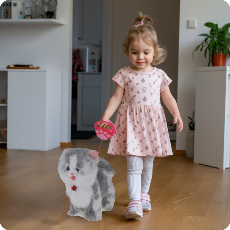 KOTEK INTERAKTYWNY NA SMYCZY MIAUCZY CHODZI GRA DLA DZIECKA NA PREZENT