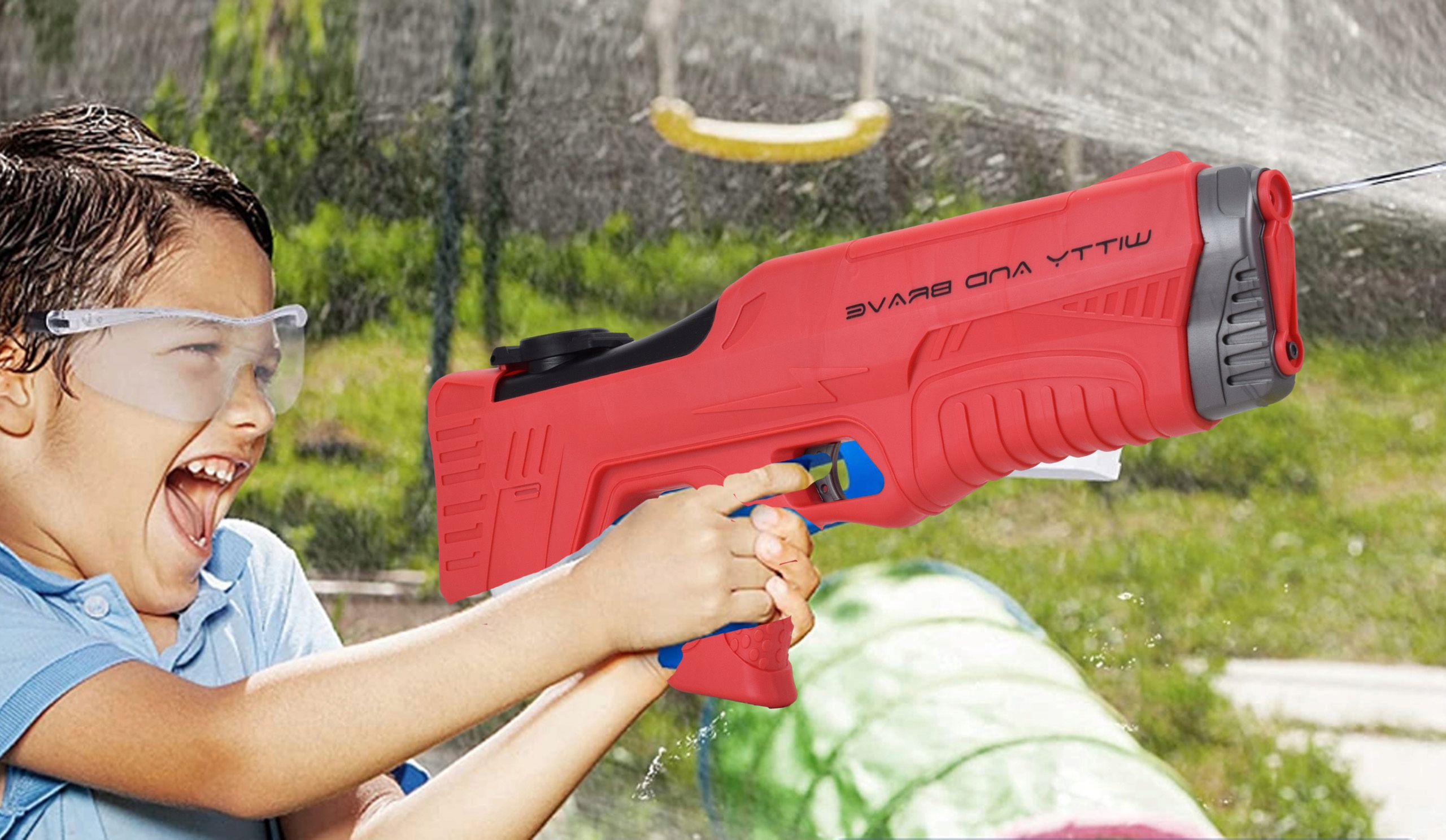 PISTOLET NA WODĘ ELEKTRYCZNY MIOTACZ DLA DZIECI ładowanie USB zasięg