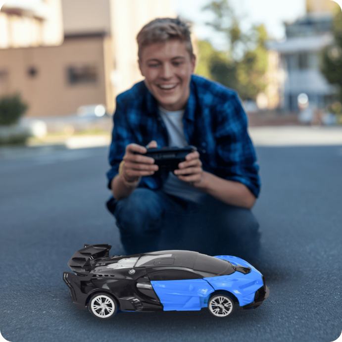 Auto Transformer Zdalnie Sterowane Robot Samochód  2w1 Na Pilot Akumulator