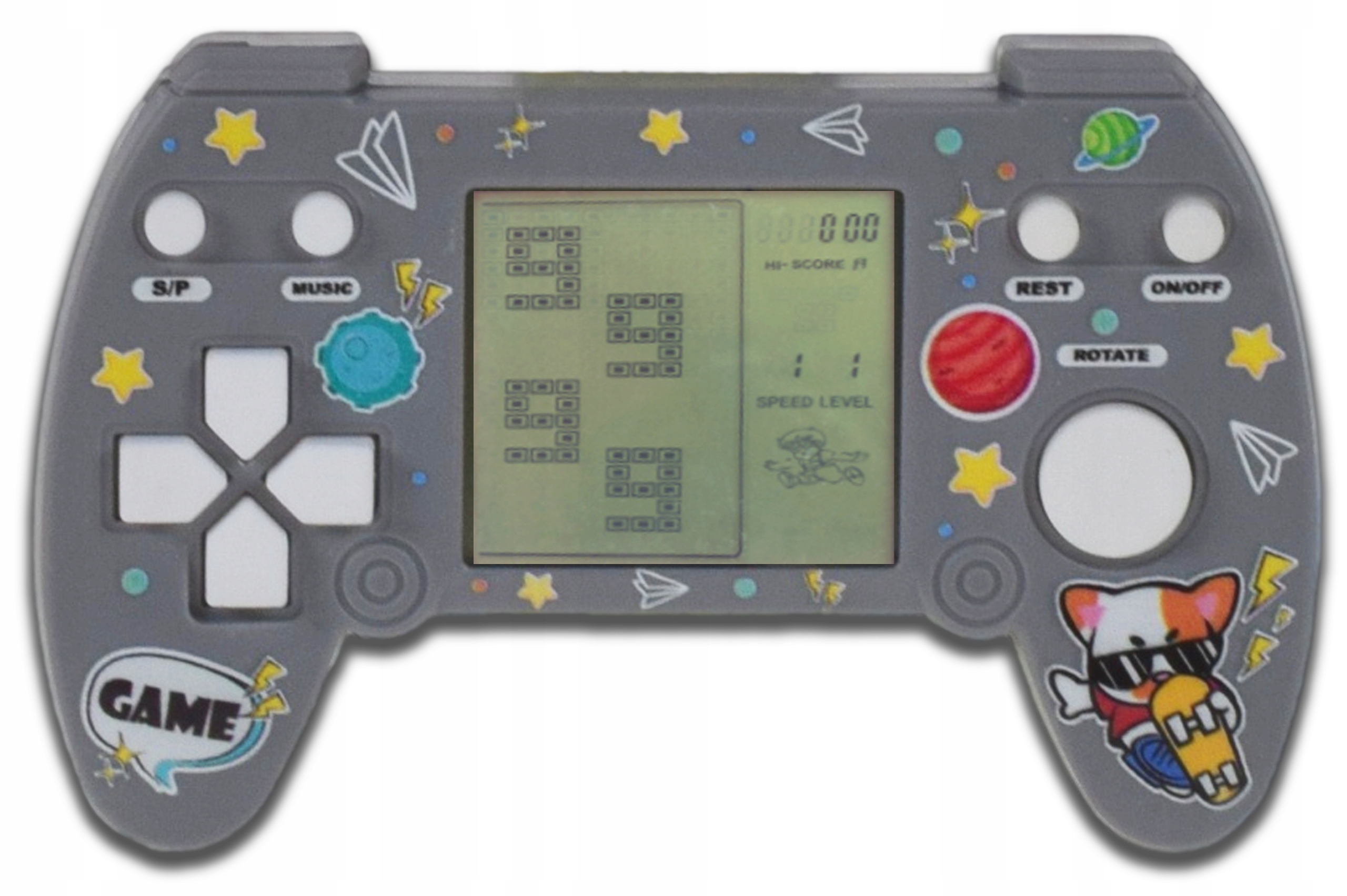 ELEKTRONICZNA RETRO GRA PRZENOŚNA MINI KONSOLA NA BATERIE TETRIS DLA DZIECI