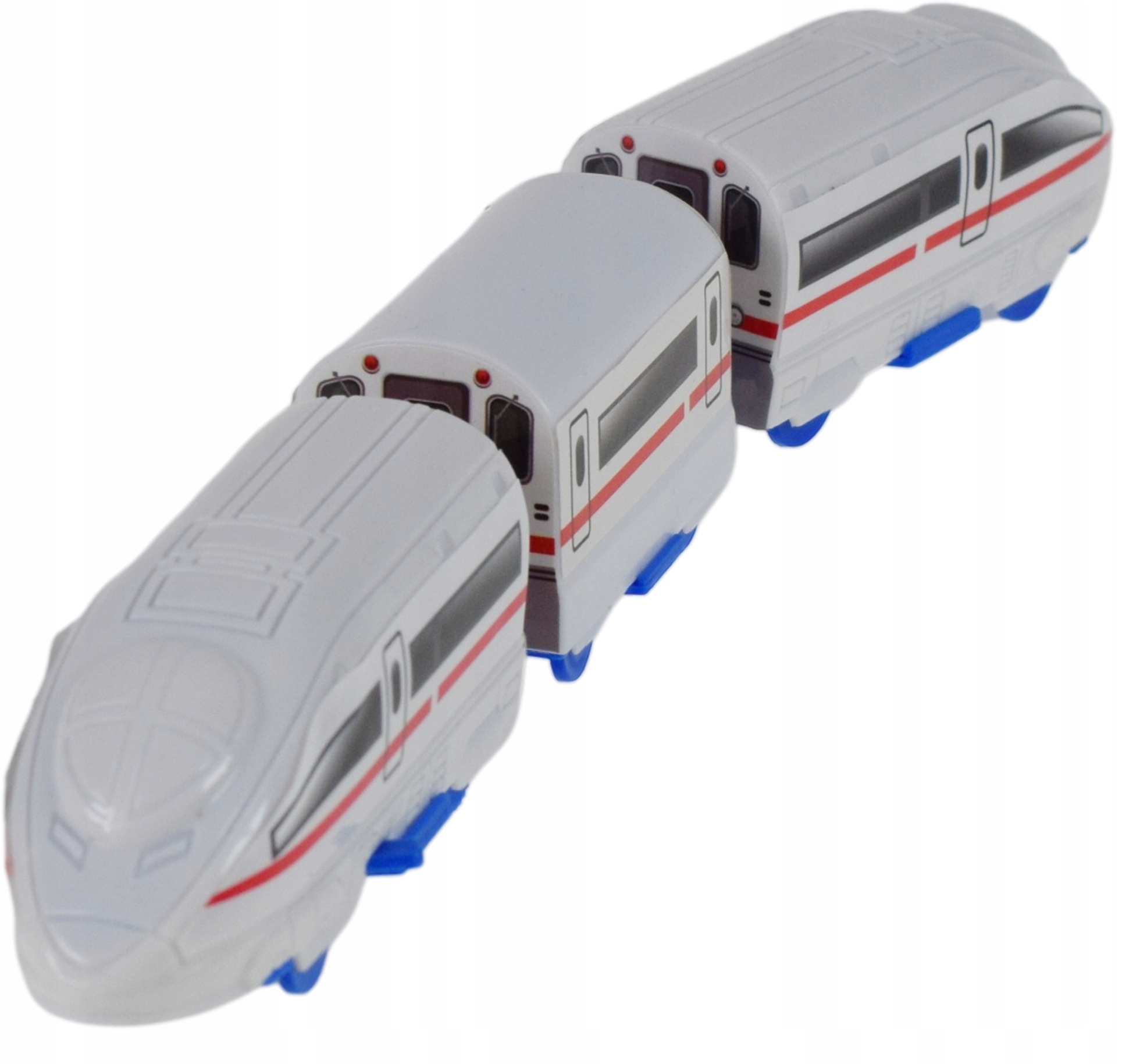 Zabawka pociąg tory z zestawem znaków kolejowych i akcesoriami na baterie