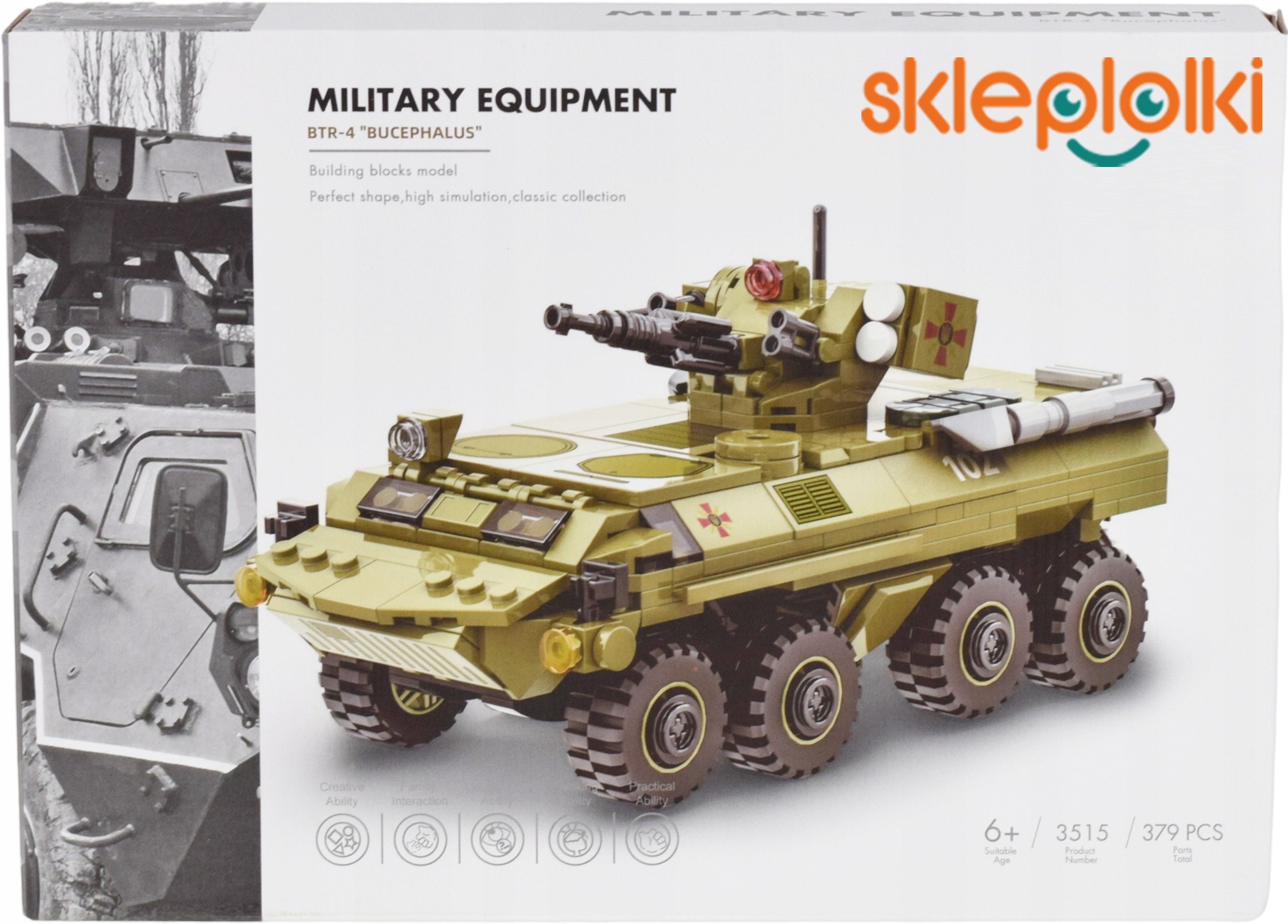 KLOCKI KONSTRUKCYJNE POJAZD BOJOWY ZESTAW DLA DZIECI WOJSKO MILITARIA MODEL