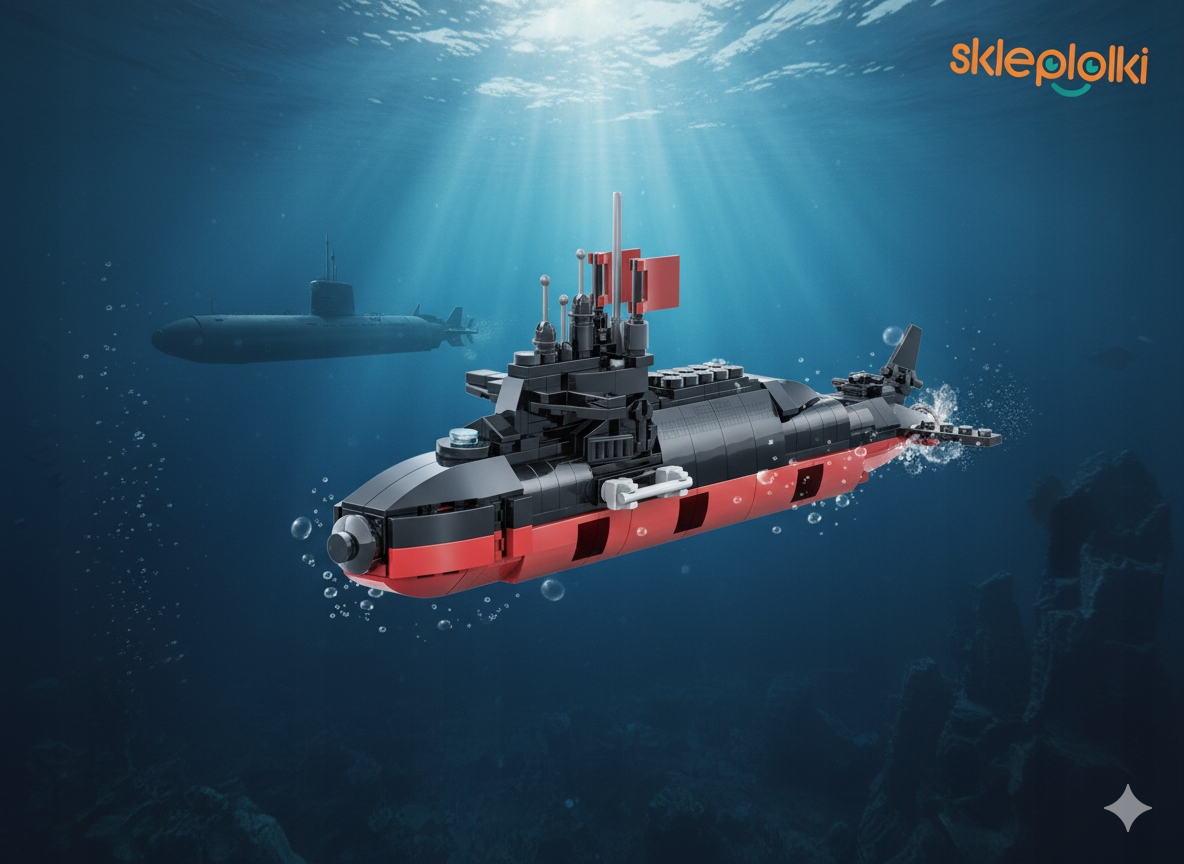 KLOCKI KONSTRUKCYJNE ŁÓDŹ STRATEGICZNY OKRĘT PODWODNY MODEL DLA DZIECI 389