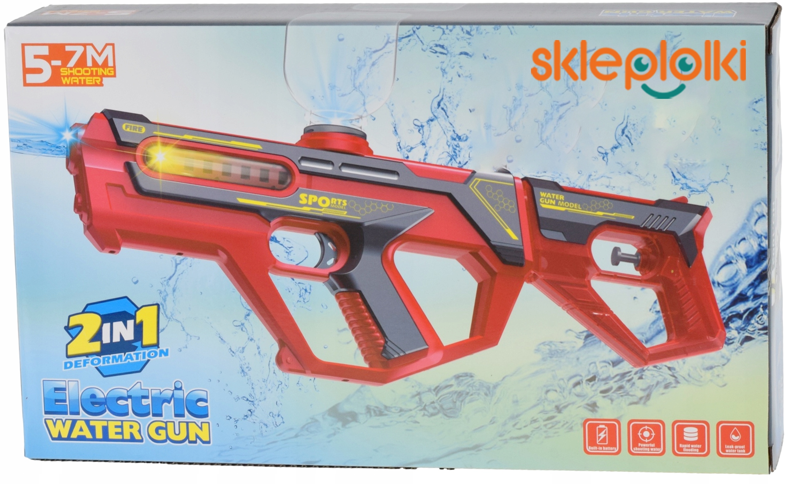 PISTOLET NA WODĘ ELEKTRYCZNY KARABIN MIOTACZ WODY AUTOMAT ARMATKA USB