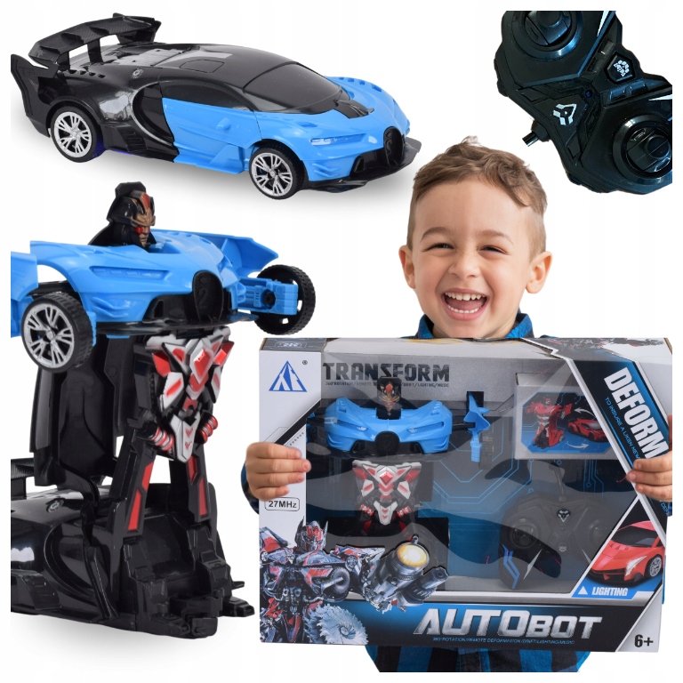 AUTO ROBOT ZDALNY SAMOCHÓD TRANSFORMACJA NA PILOT 2W1 +AKUMULATOR