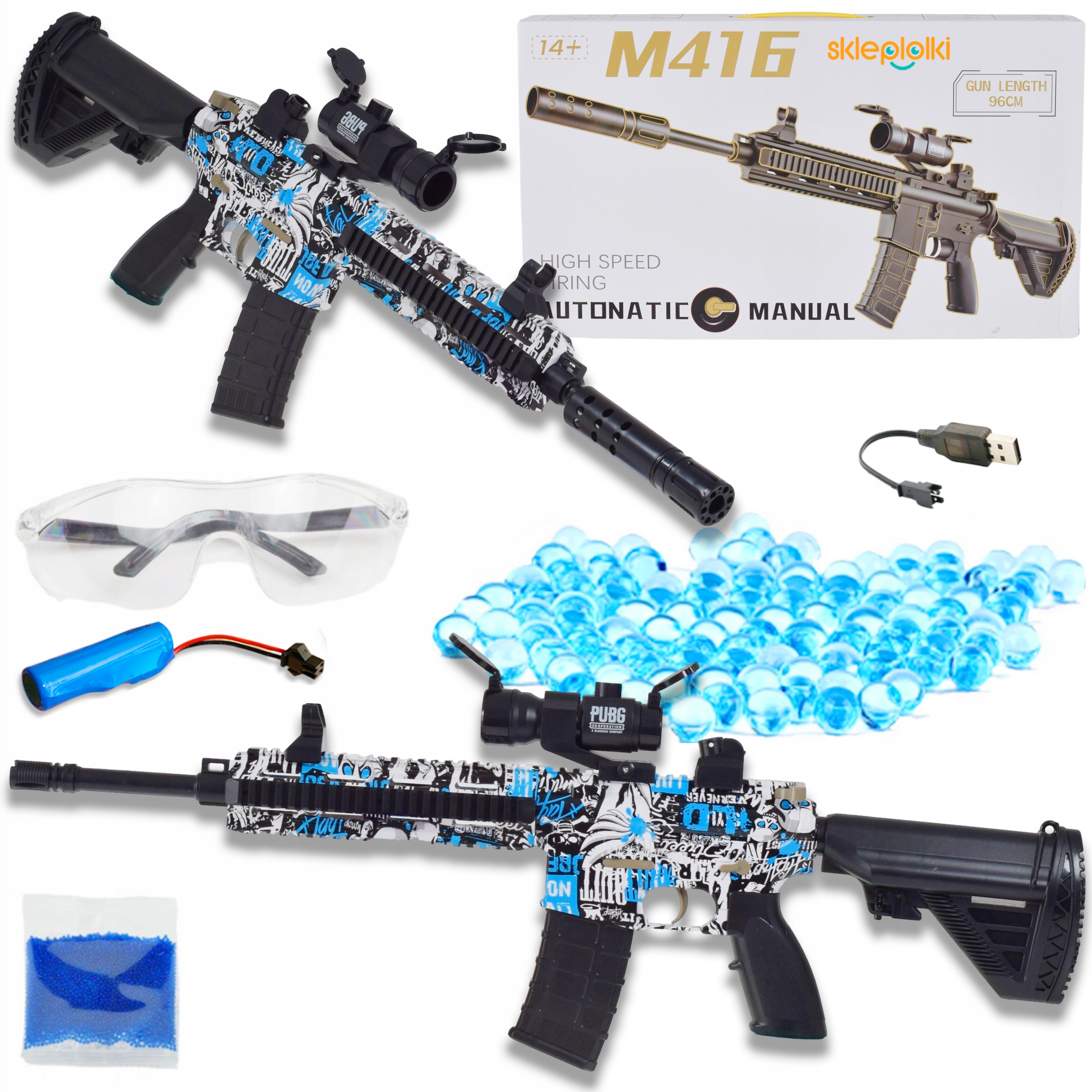 DUŻY KARABIN AUTOMAT 2W1 IMPONUJĄCY DESIGN REALISTYCZNY CELNY TRAFNY ZESTAW