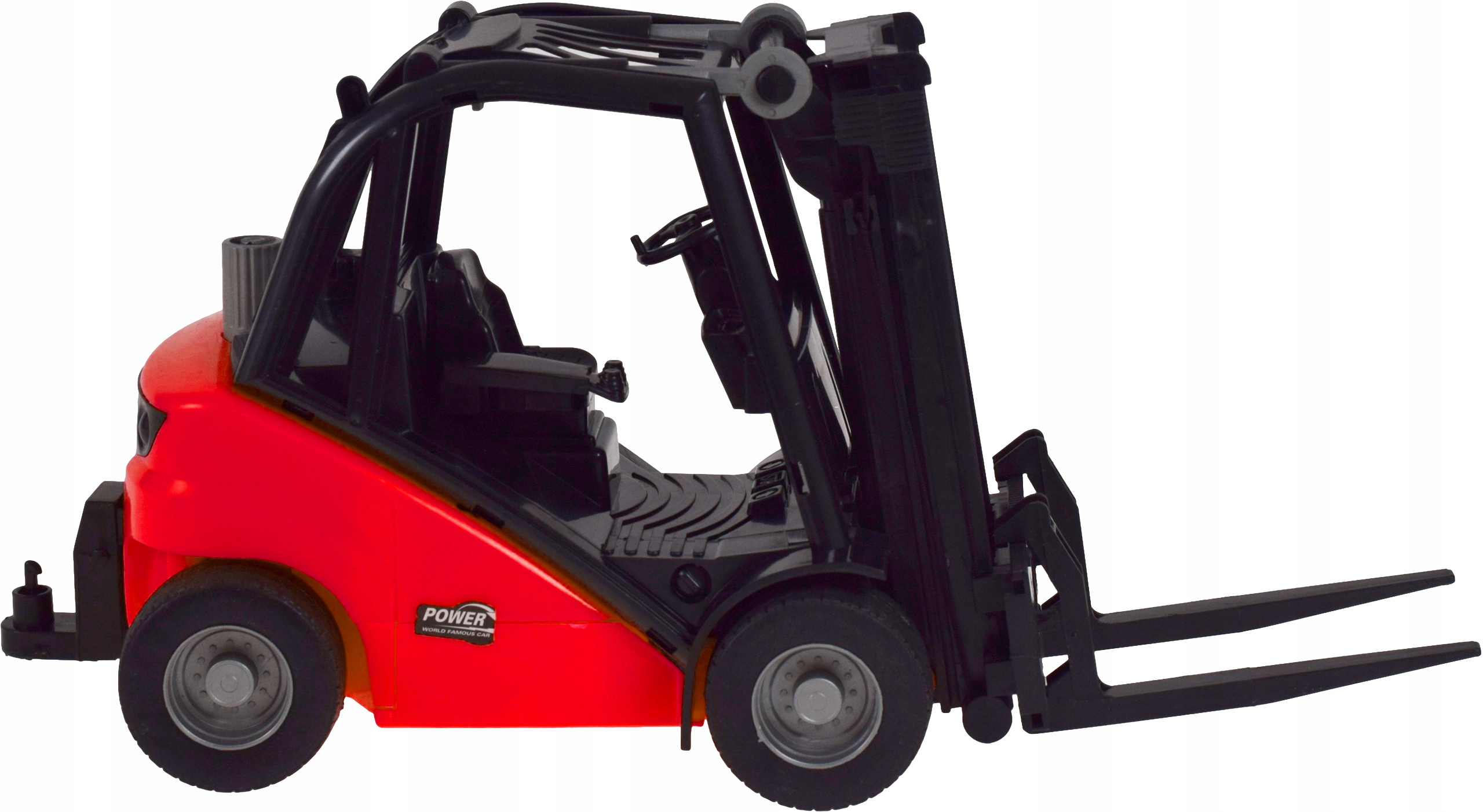 Duży wózek widłowy z ruchomymi elementami dźwigiem realistyczny model auto