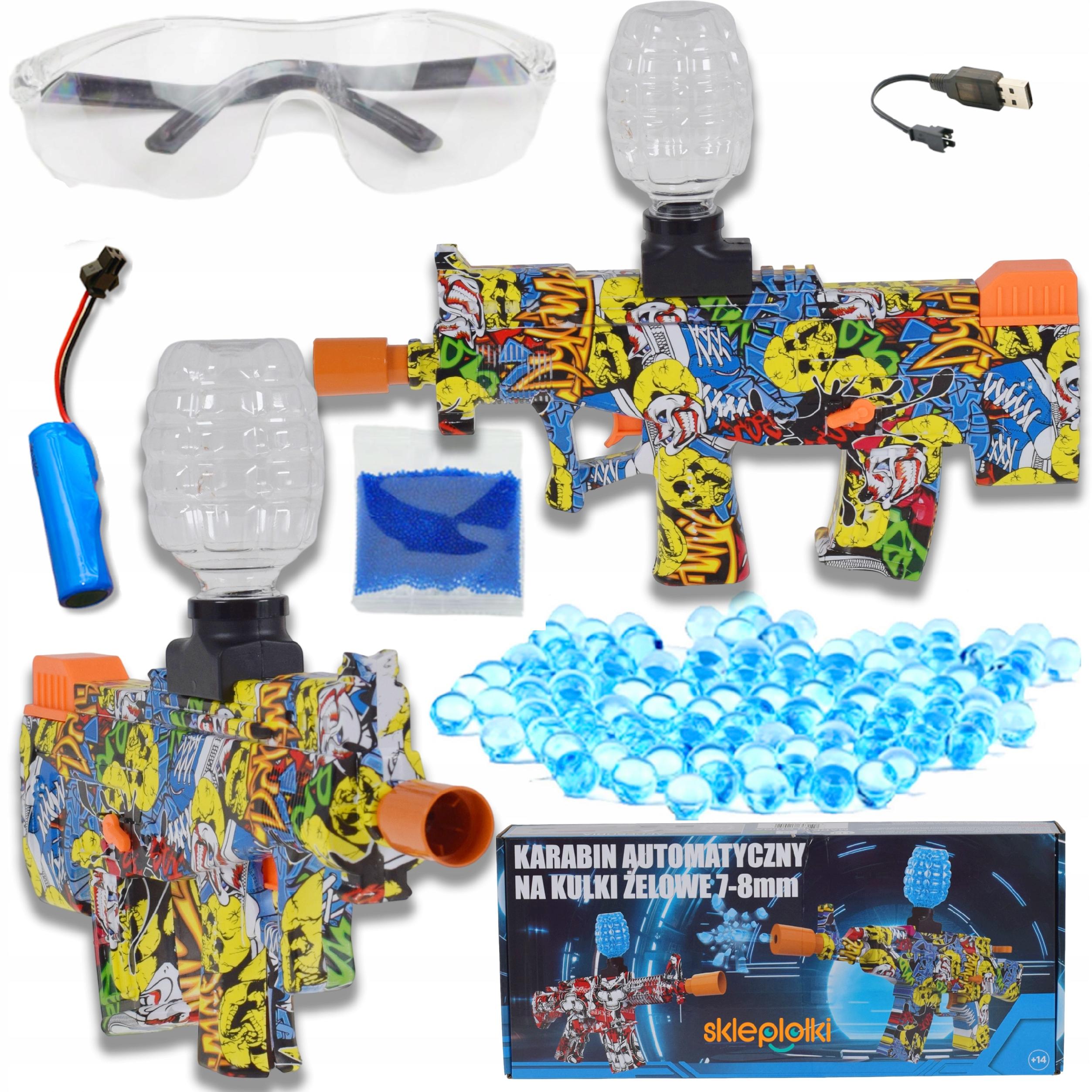 PISTOLET NA KULKI ŻELOWE WODNE AUTOMATYCZNY KARABIN DUŻY ZESTAW AKUMULATOR