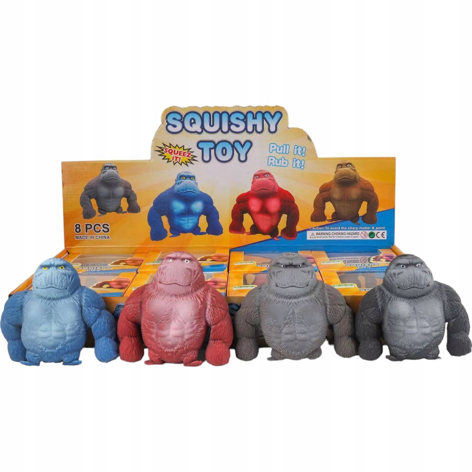 GNIOTEK GORYL ANTYSTRESOWY MAŁPA SQUISHY SENSORYCZNY ZABAWKA ROZCIĄGLIWY