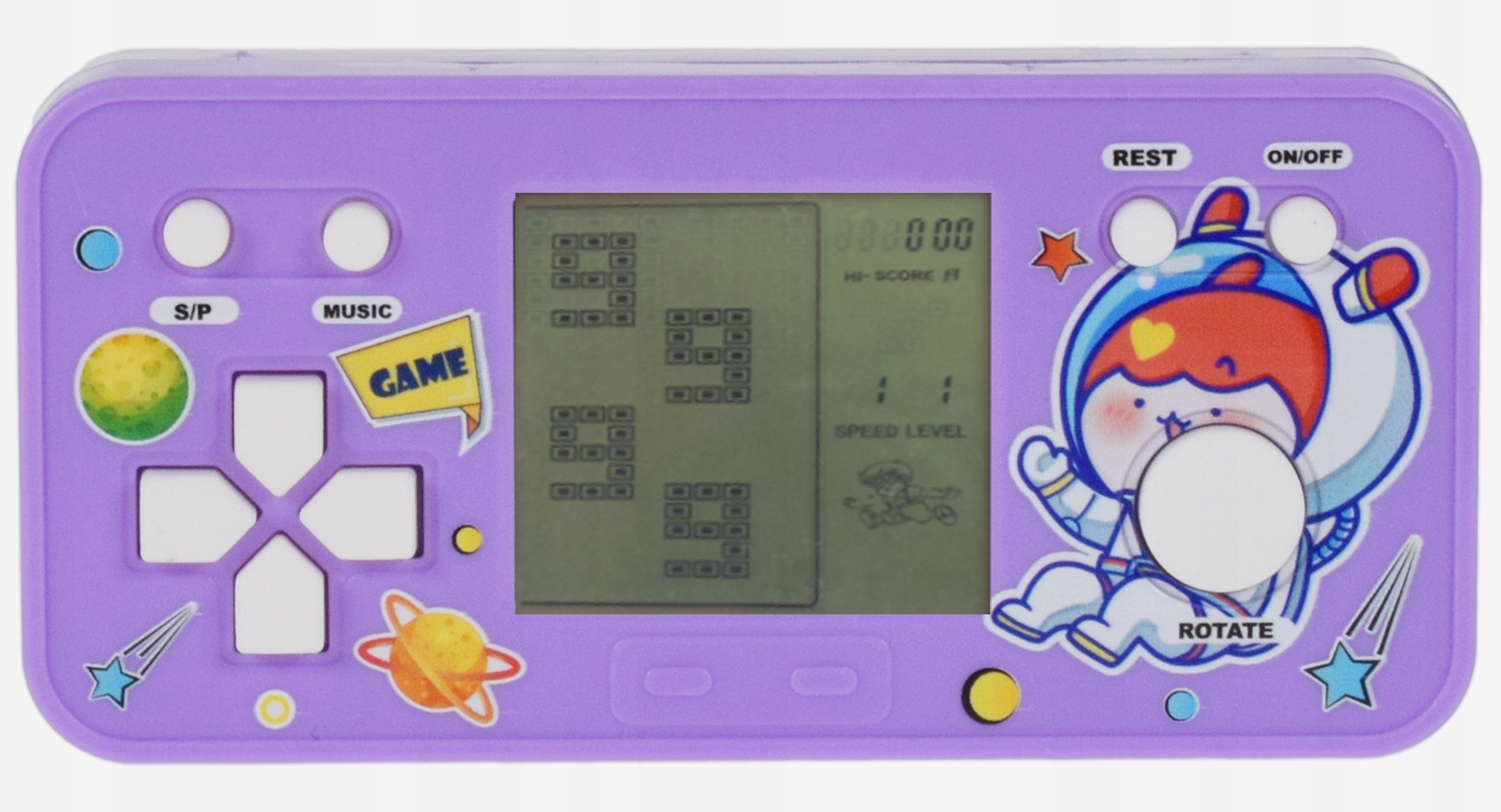 ELEKTRONICZNA GRA RETRO DLA DZIECI PRZENOŚNA MINI KONSOLA TETRIS NA BATERIE