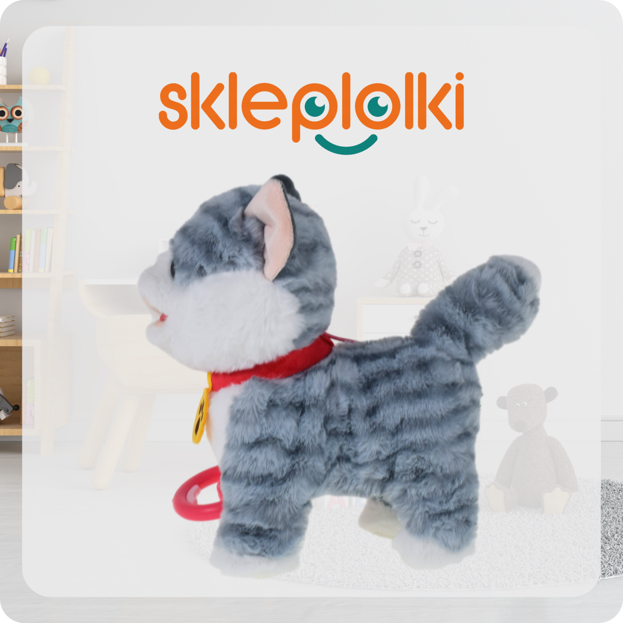 INTERAKTYWNY KOT KOTEK NA SMYCZY ZABAWKA MIAUCZY CHODZI GRA NA PREZENT