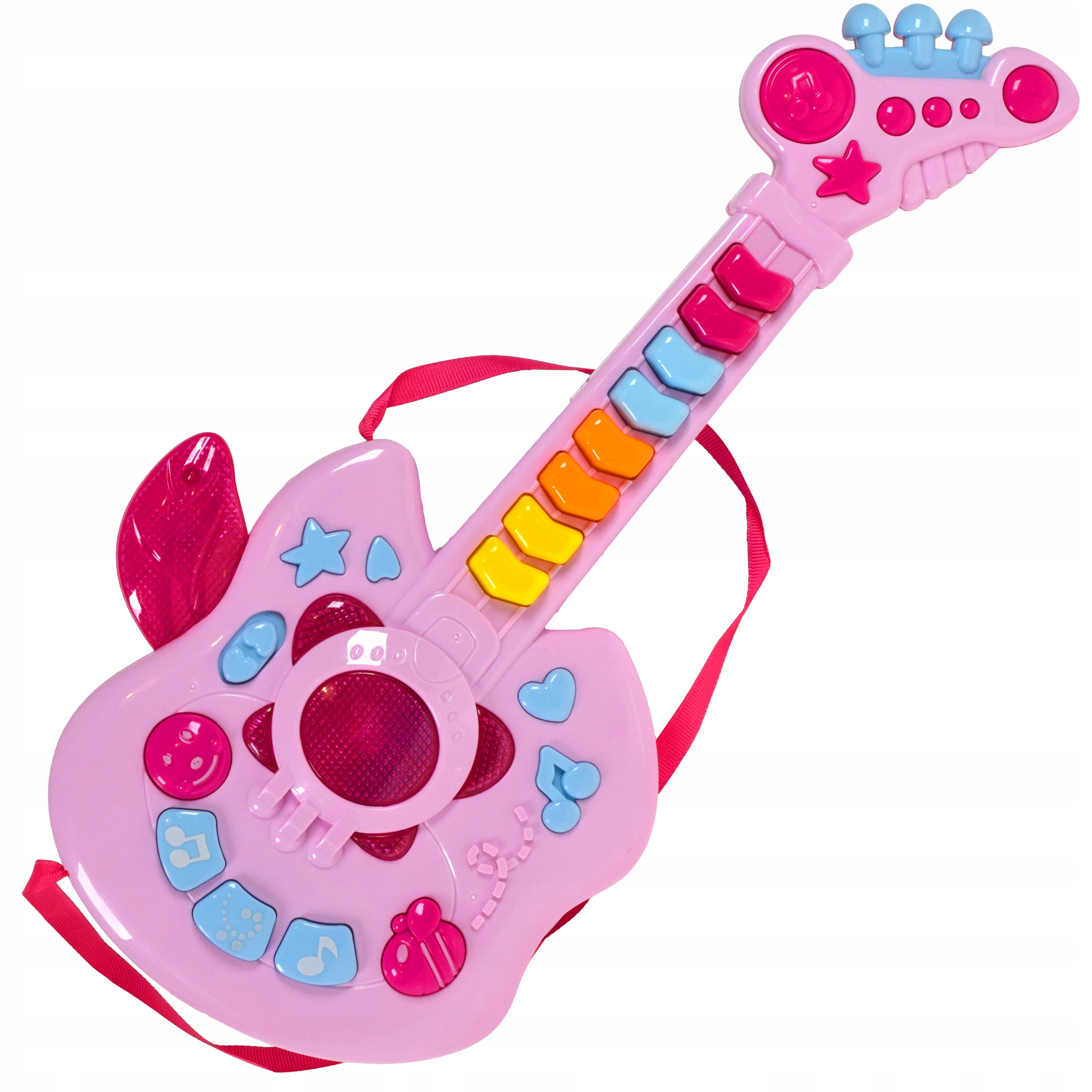 Interaktywna gitara muzyczna dla dzieci gra świeci melodie 11 klawiszy