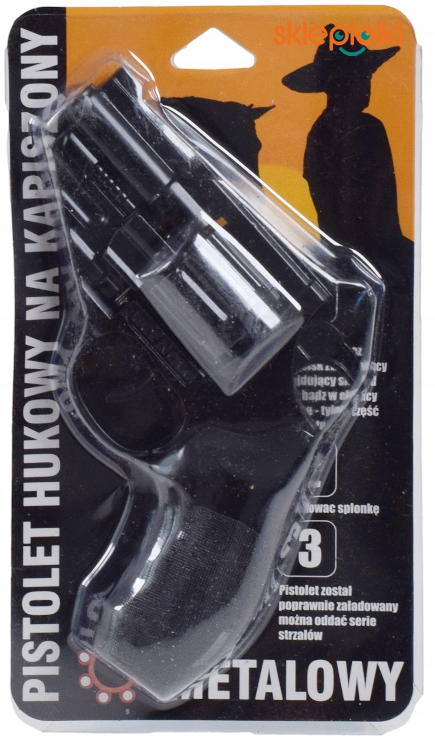 PISTOLET NA SPŁONKĘ 5x72szt KAPISZONY GRATIS METALOWY REWOLWER DLA DZIECI