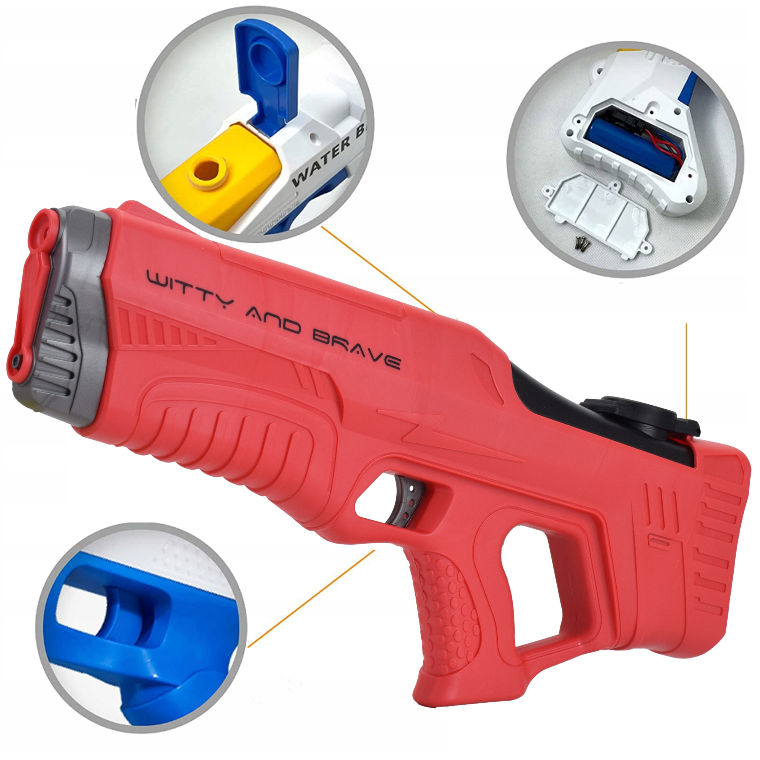 PISTOLET NA WODĘ ELEKTRYCZNY MIOTACZ DLA DZIECI ładowanie USB zasięg