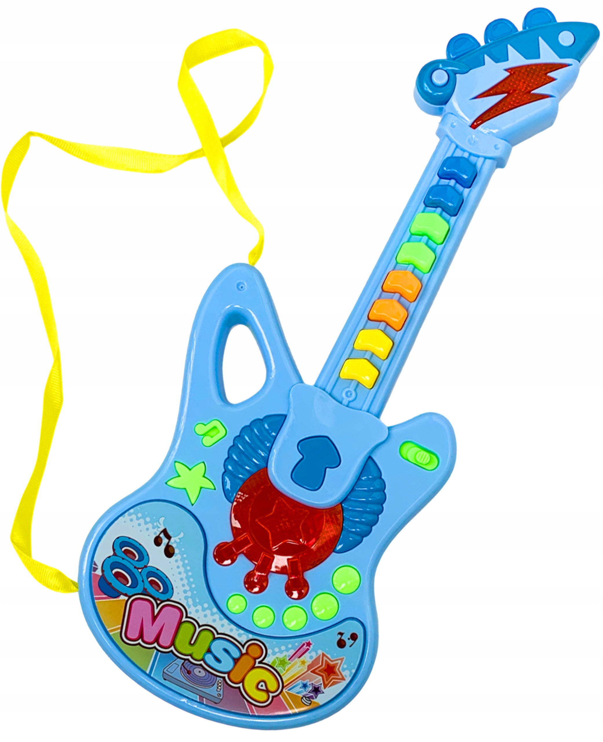 Interaktywna gitara muzyczna zabawka dla dzieci świeci melodie 8klawiszy