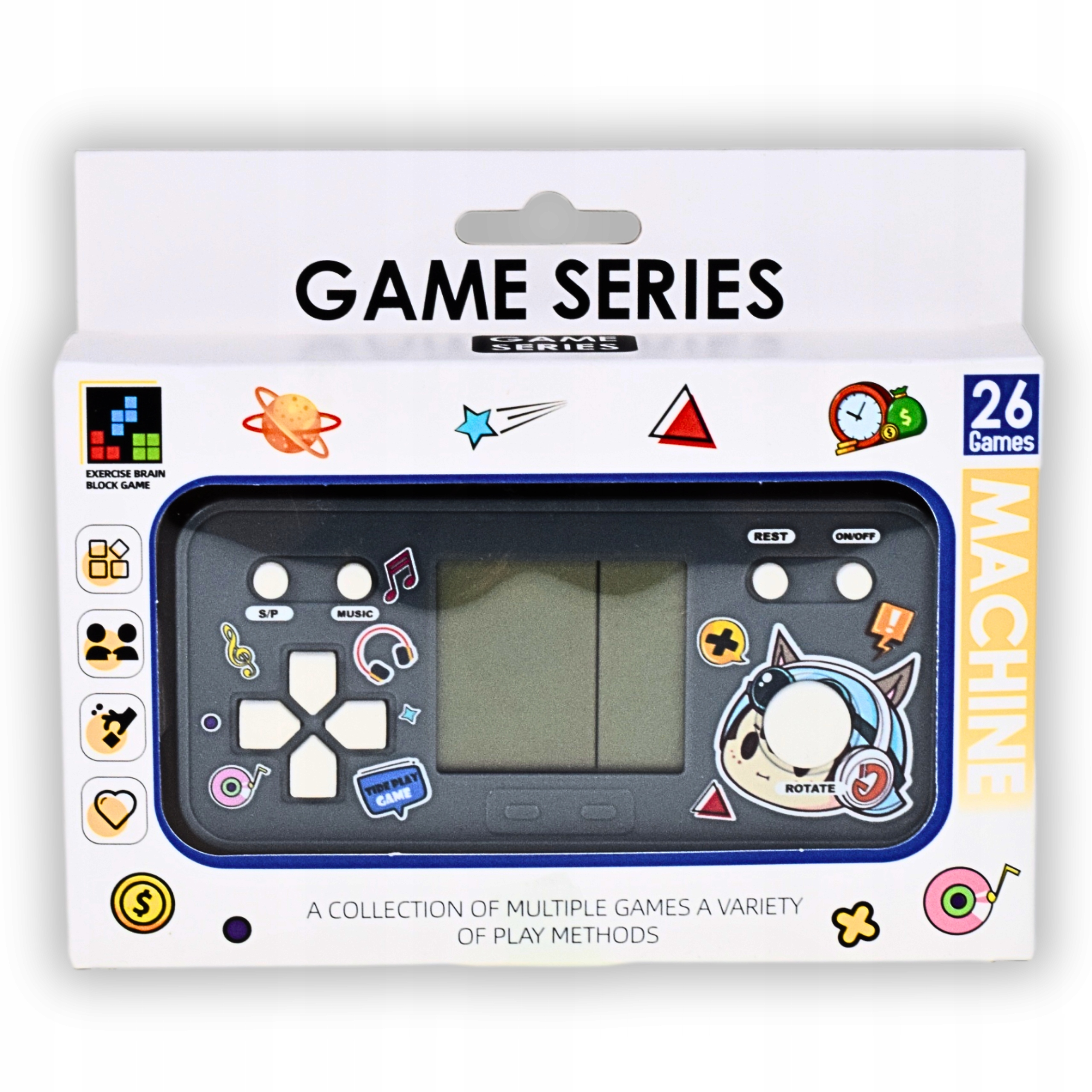 ELEKTRONICZNA GRA RETRO PRZENOŚNA MINI KONSOLA TETRIS DLA DZIECI NA BATERIE