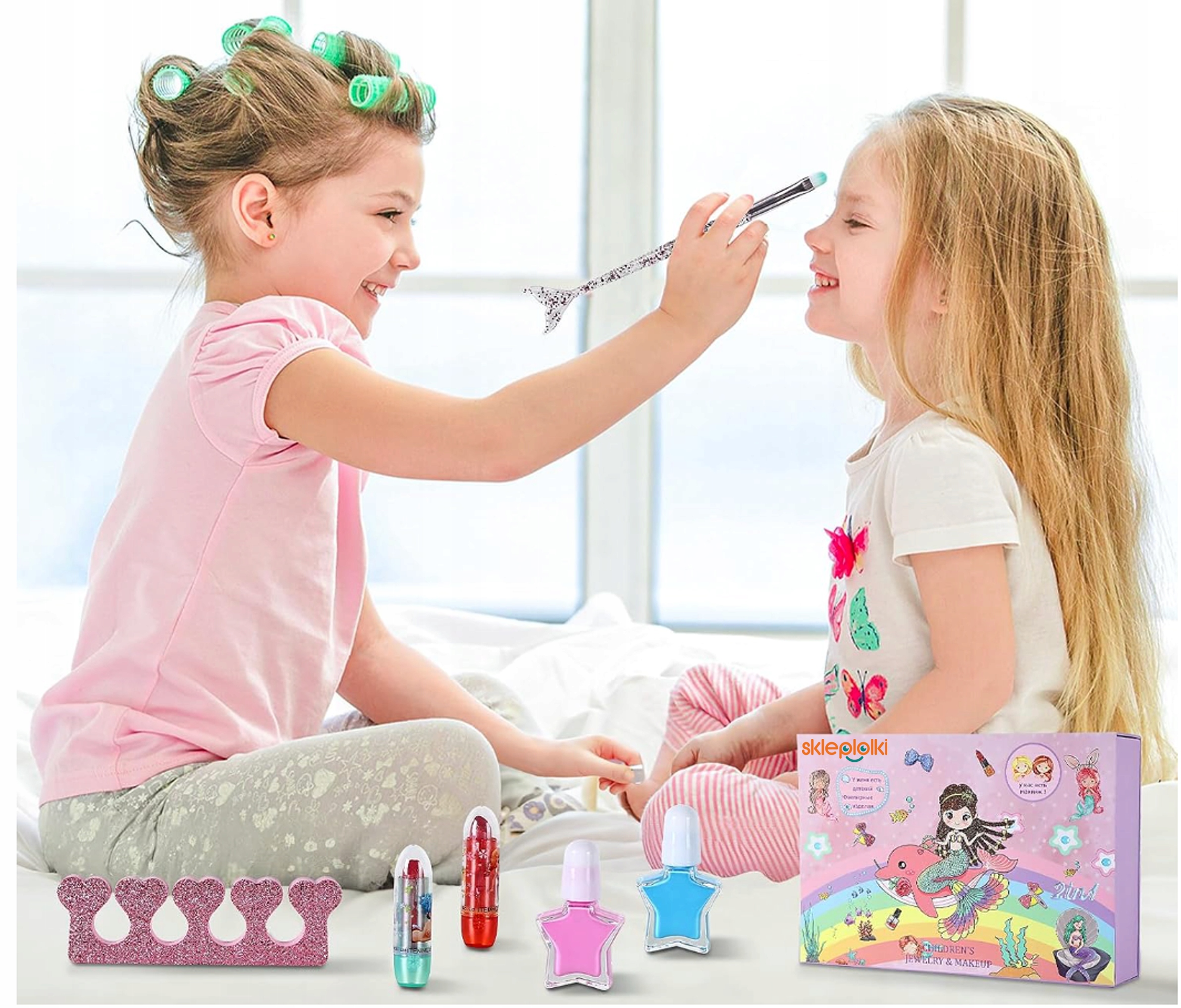 ZESTAW PIĘKNOŚCI KOSMETYKÓW BRANSOLETEK DLA DZIECI MAKEUP MALOWANIE LAKIERY