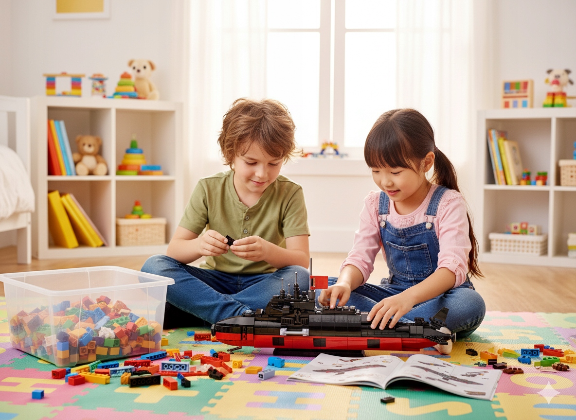 KLOCKI KONSTRUKCYJNE ŁÓDŹ STRATEGICZNY OKRĘT PODWODNY MODEL DLA DZIECI 389