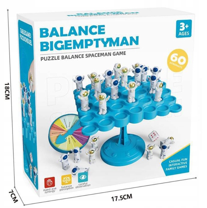 GRA ZRĘCZNOŚCIOWA BALANSUJĄCY ASTRONAUCI 60 Elementów Dla Dzieci i Rodziny