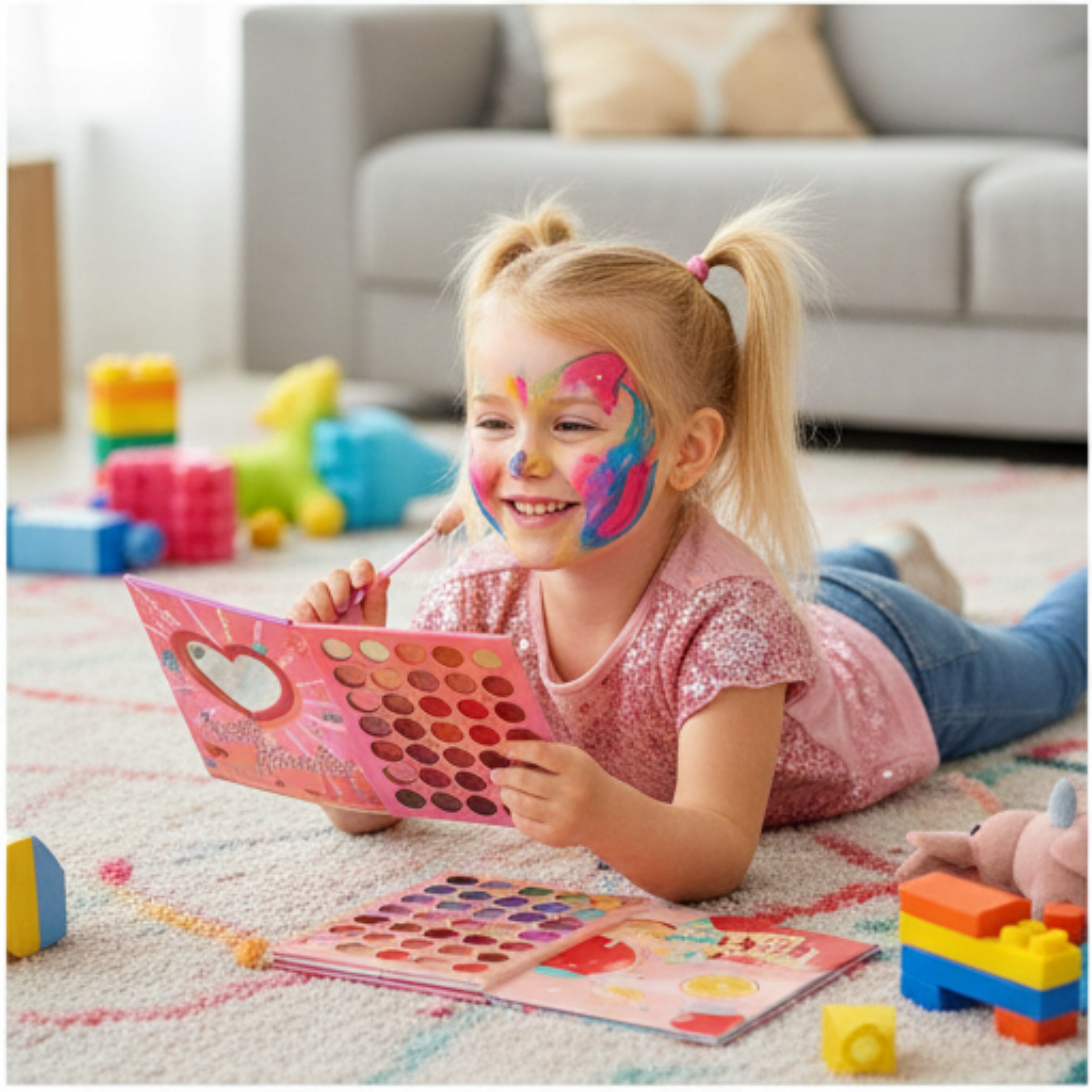 Zestaw kosmetyków dla dzieci 82kolory Paletka do makijażu małej księżniczki