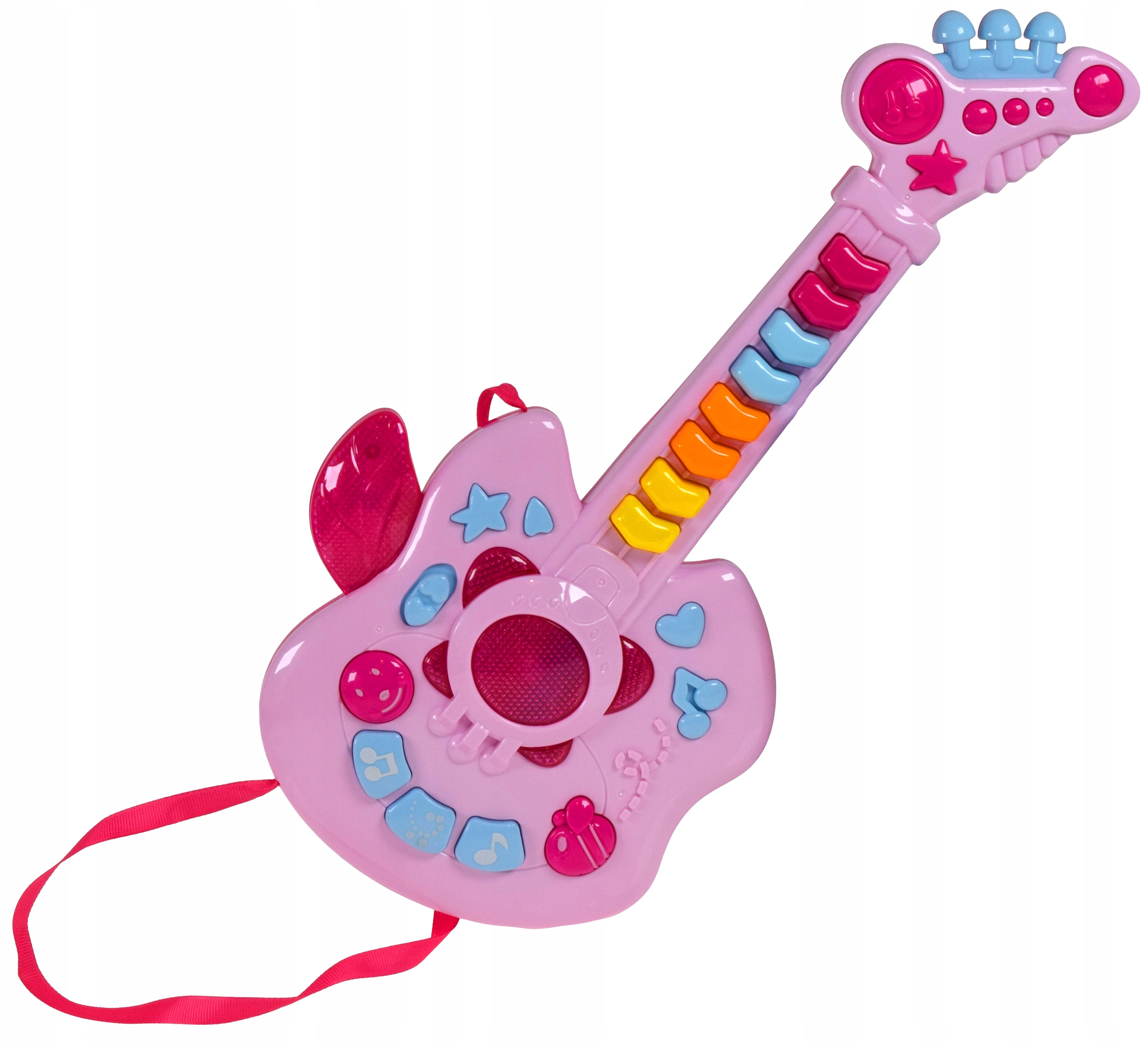 Interaktywna gitara muzyczna dla dzieci gra świeci melodie 11 klawiszy
