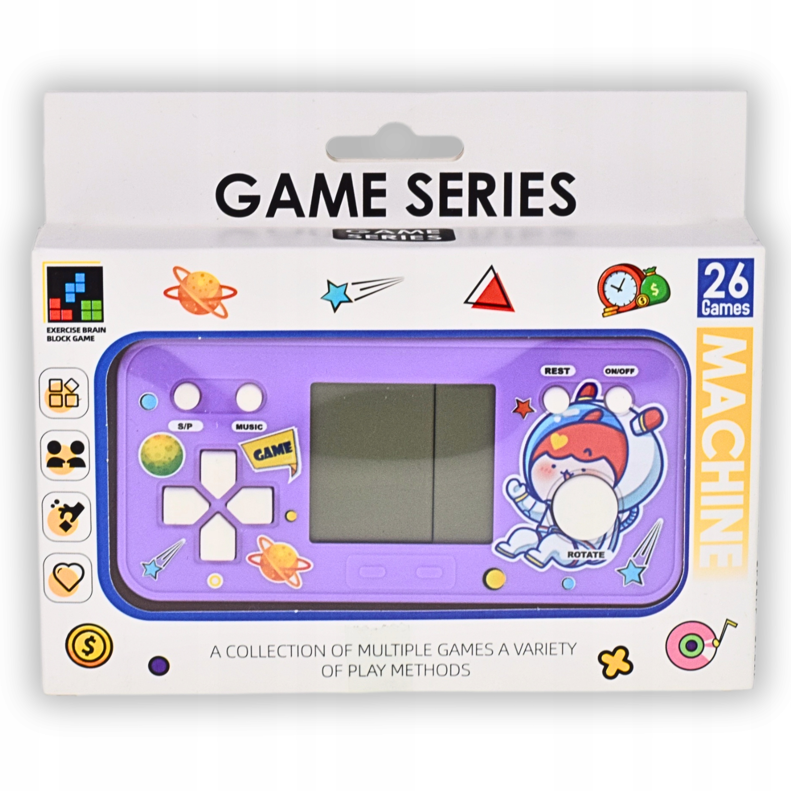 ELEKTRONICZNA GRA RETRO DLA DZIECI PRZENOŚNA MINI KONSOLA TETRIS NA BATERIE