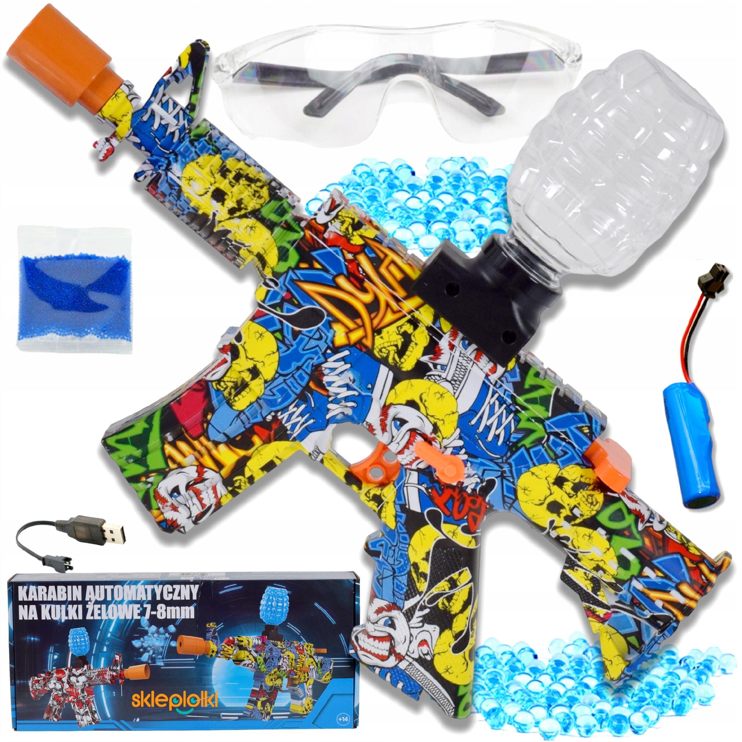 PISTOLET NA KULKI ŻELOWE WODNE AUTOMATYCZNY KARABIN DUŻY ZESTAW AKUMULATOR