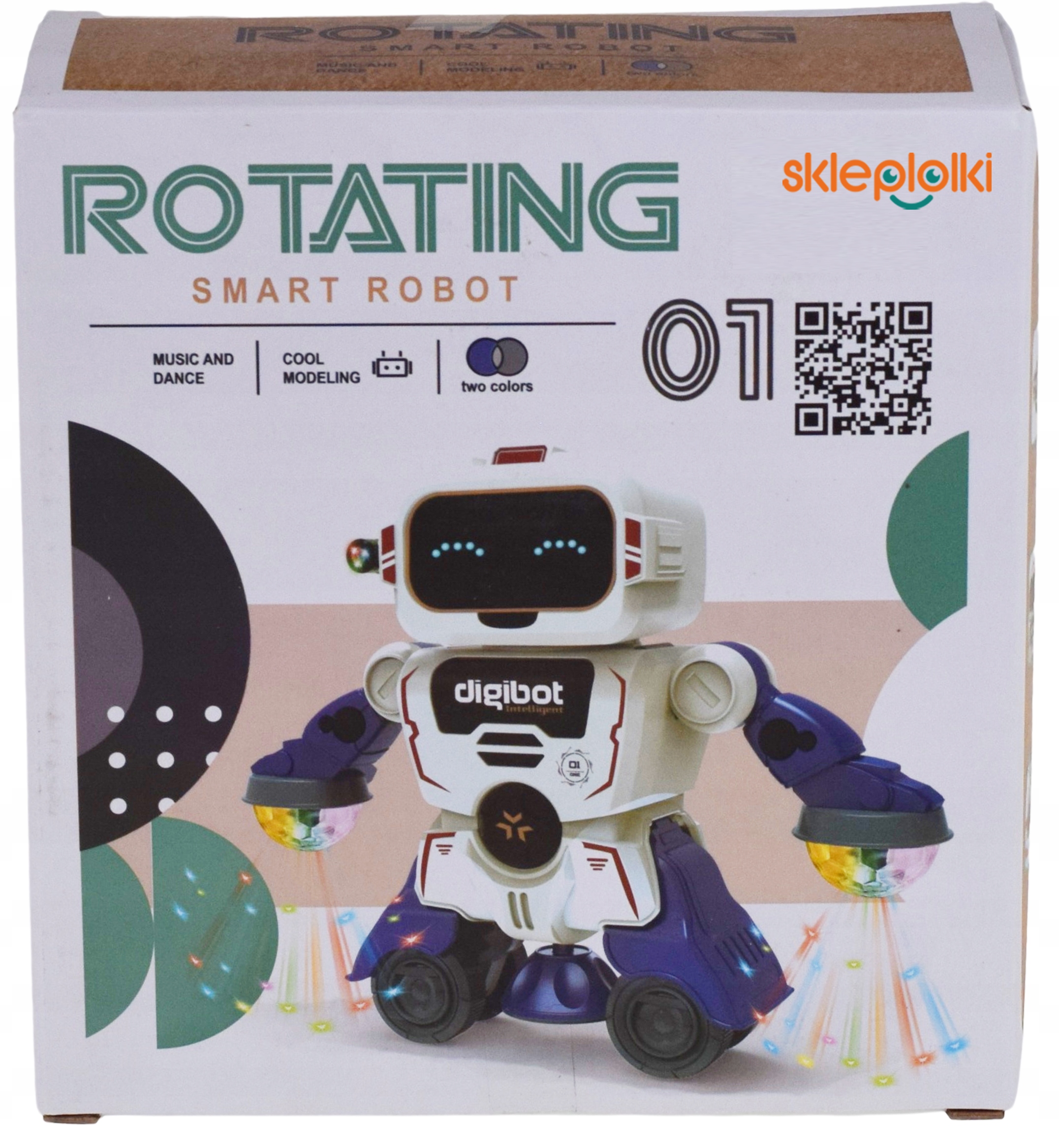 Interaktywny robot tańczący z muzyką i światłami LED zabawka interaktywna