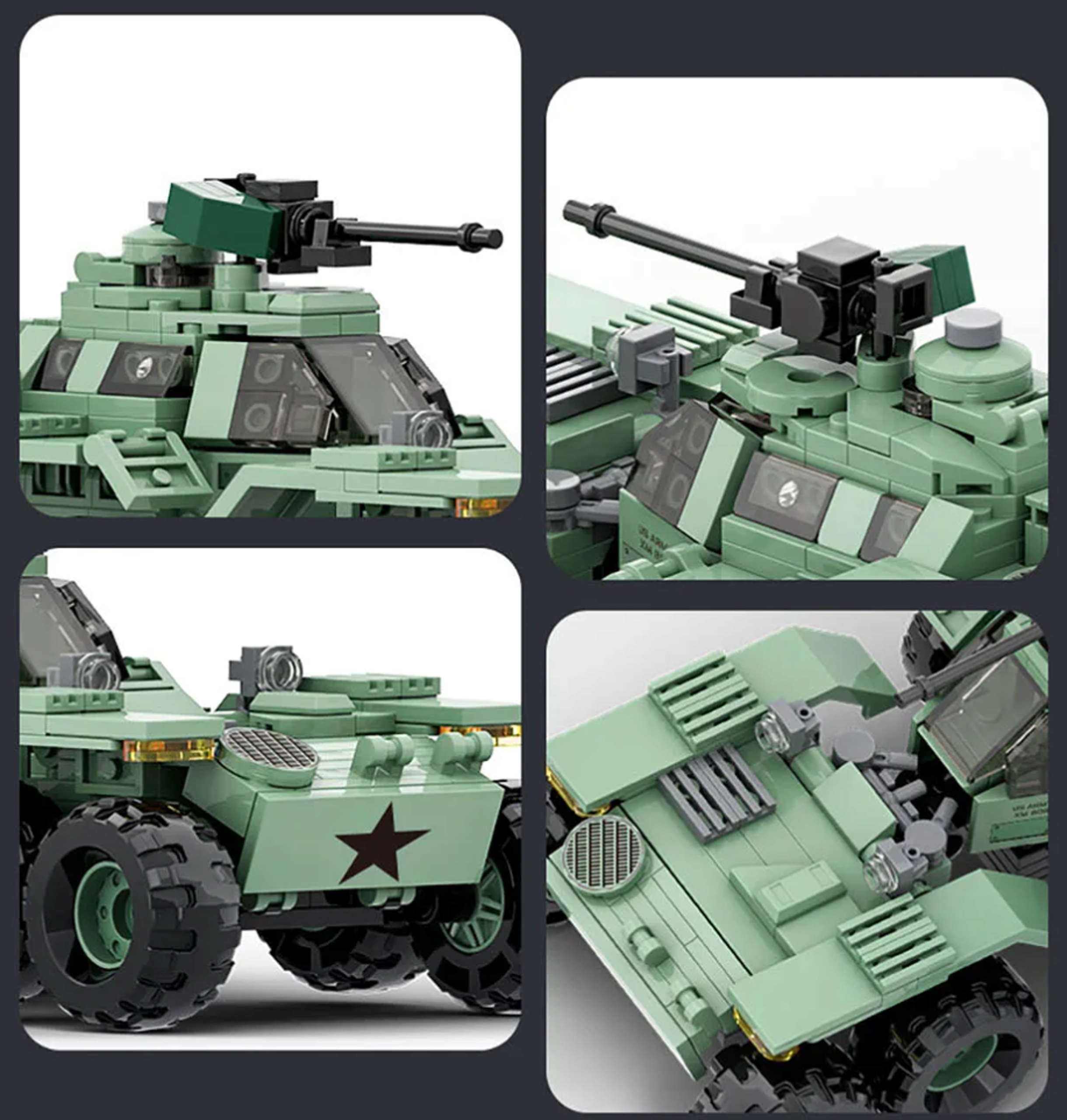 KLOCKI KONSTRUKCYJNE POJAZD ROZPOZNAWCZY ZESTAW DLA DZIECI WOJSKO MODEL