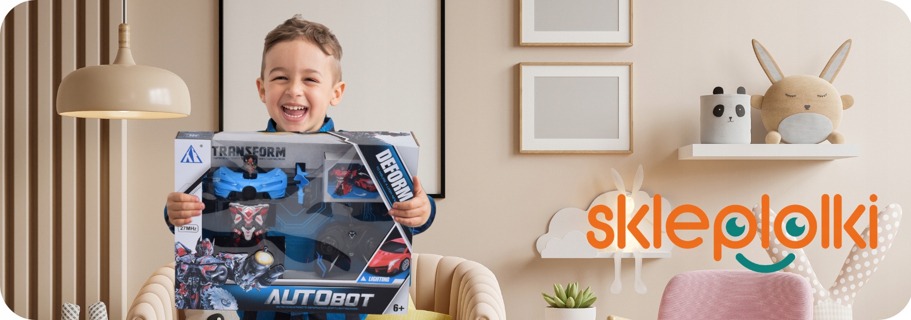 AUTO ROBOT ZDALNY SAMOCHÓD TRANSFORMACJA NA PILOT 2W1 +AKUMULATOR