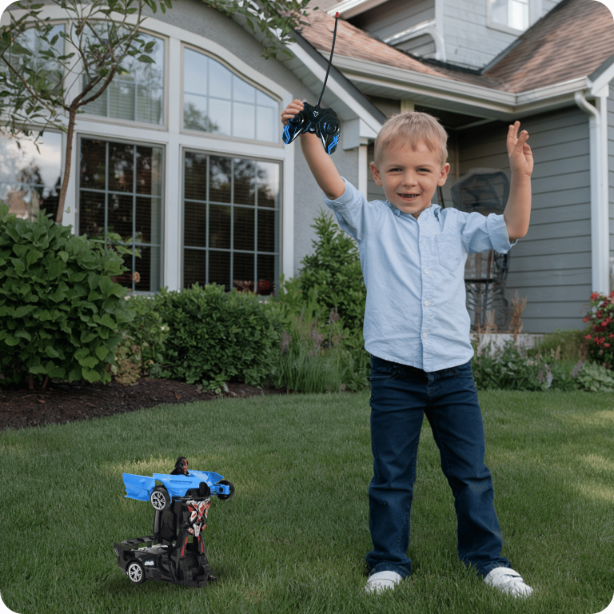 Auto Transformer Zdalnie Sterowane Robot Samochód  2w1 Na Pilot Akumulator