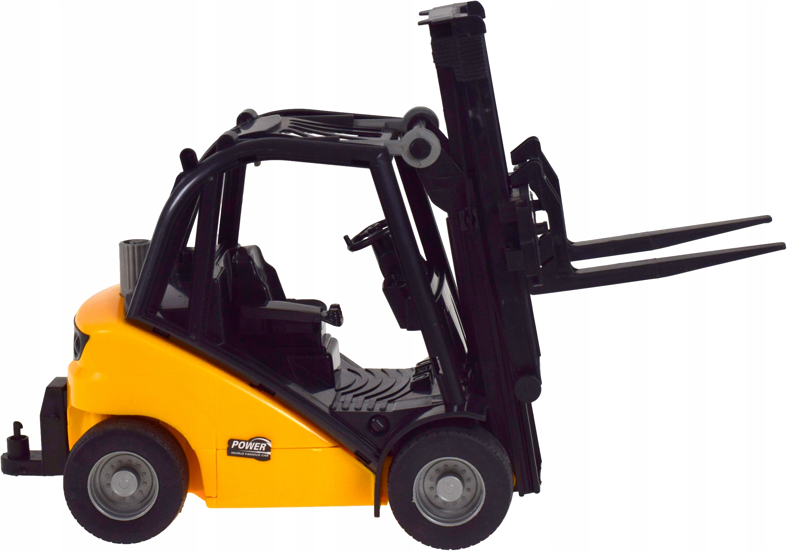 Duży wózek widłowy z ruchomymi elementami dźwigiem realistyczny model auto