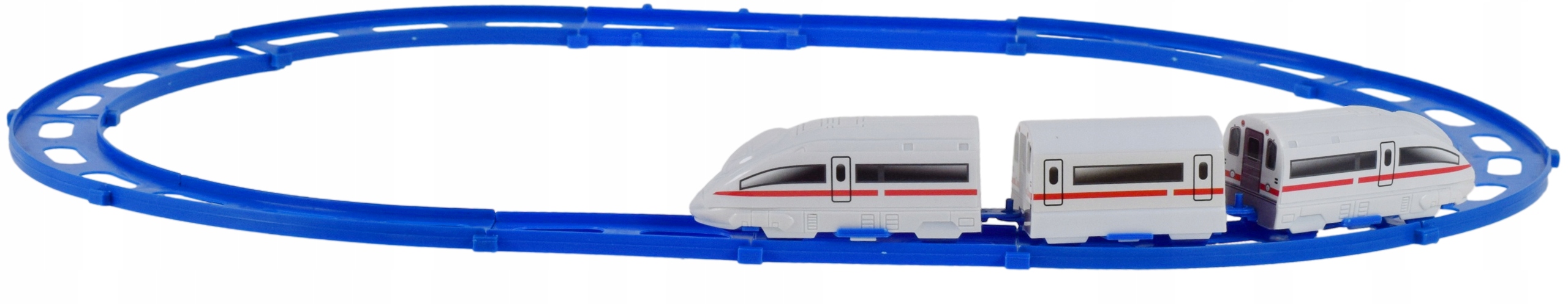 Zabawka pociąg tory z zestawem znaków kolejowych i akcesoriami na baterie