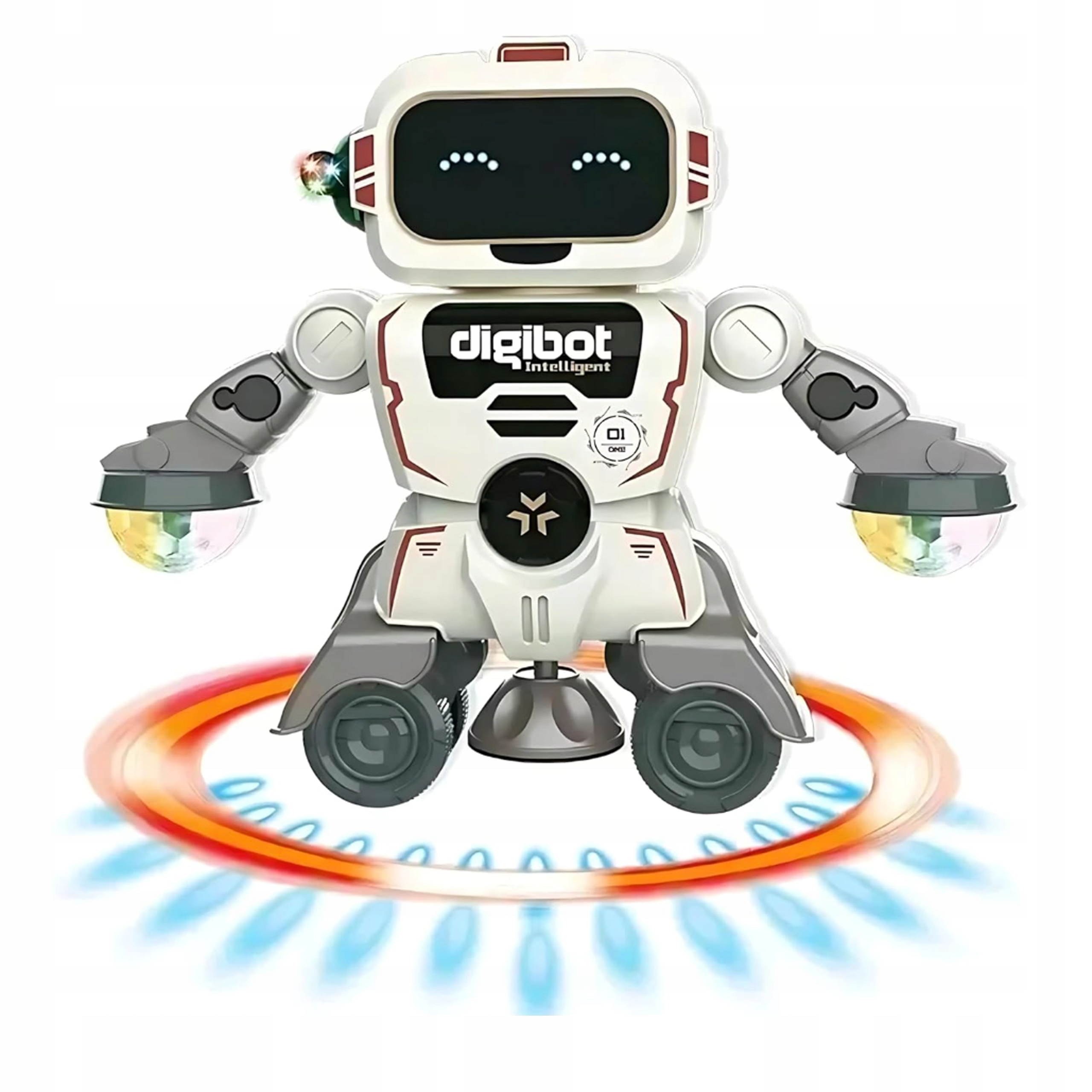 Interaktywny robot tańczący z muzyką i światłami LED zabawka interaktywna