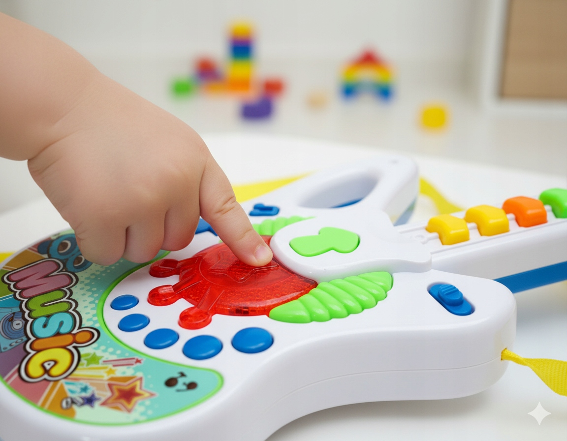 Interaktywna gitara muzyczna zabawka dla dzieci świeci melodie 8klawiszy