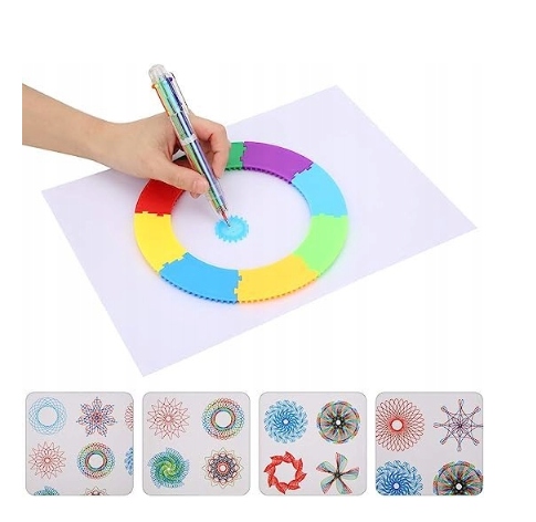 ZESTAW DLA DZIECI DO RYSOWANIA SPIROGRAF KREATYWNA EDUKACYJNA ZABAWA