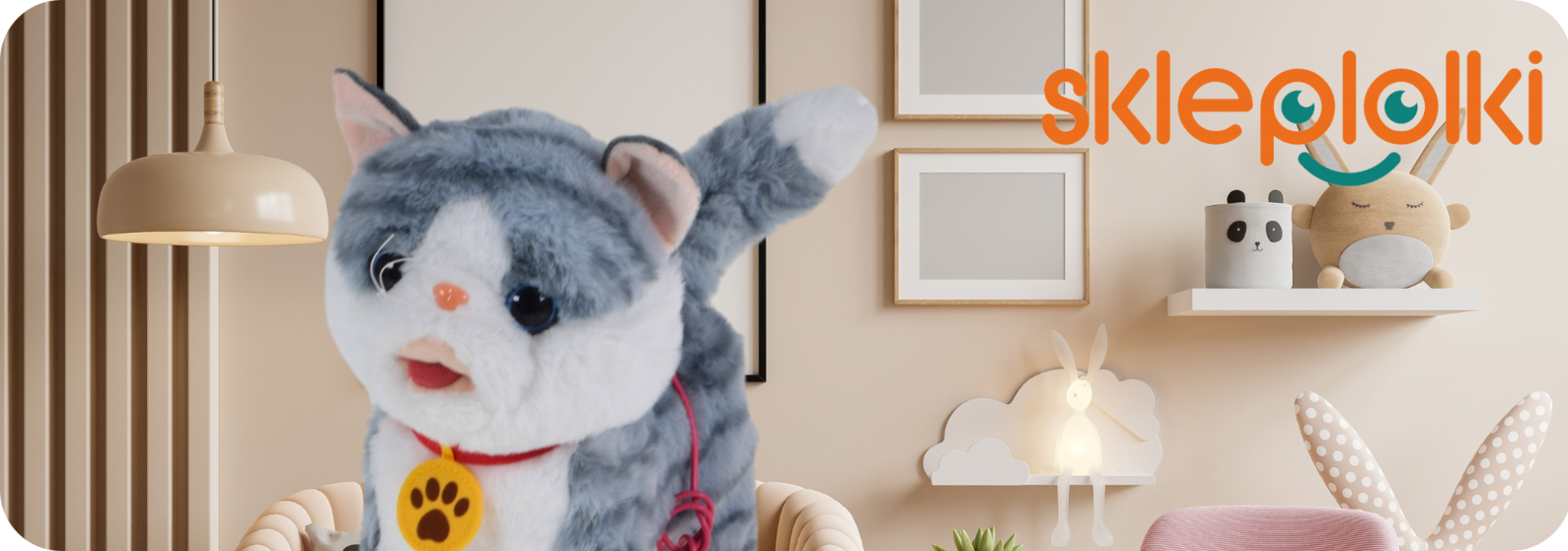 INTERAKTYWNY KOT KOTEK NA SMYCZY ZABAWKA MIAUCZY CHODZI GRA NA PREZENT