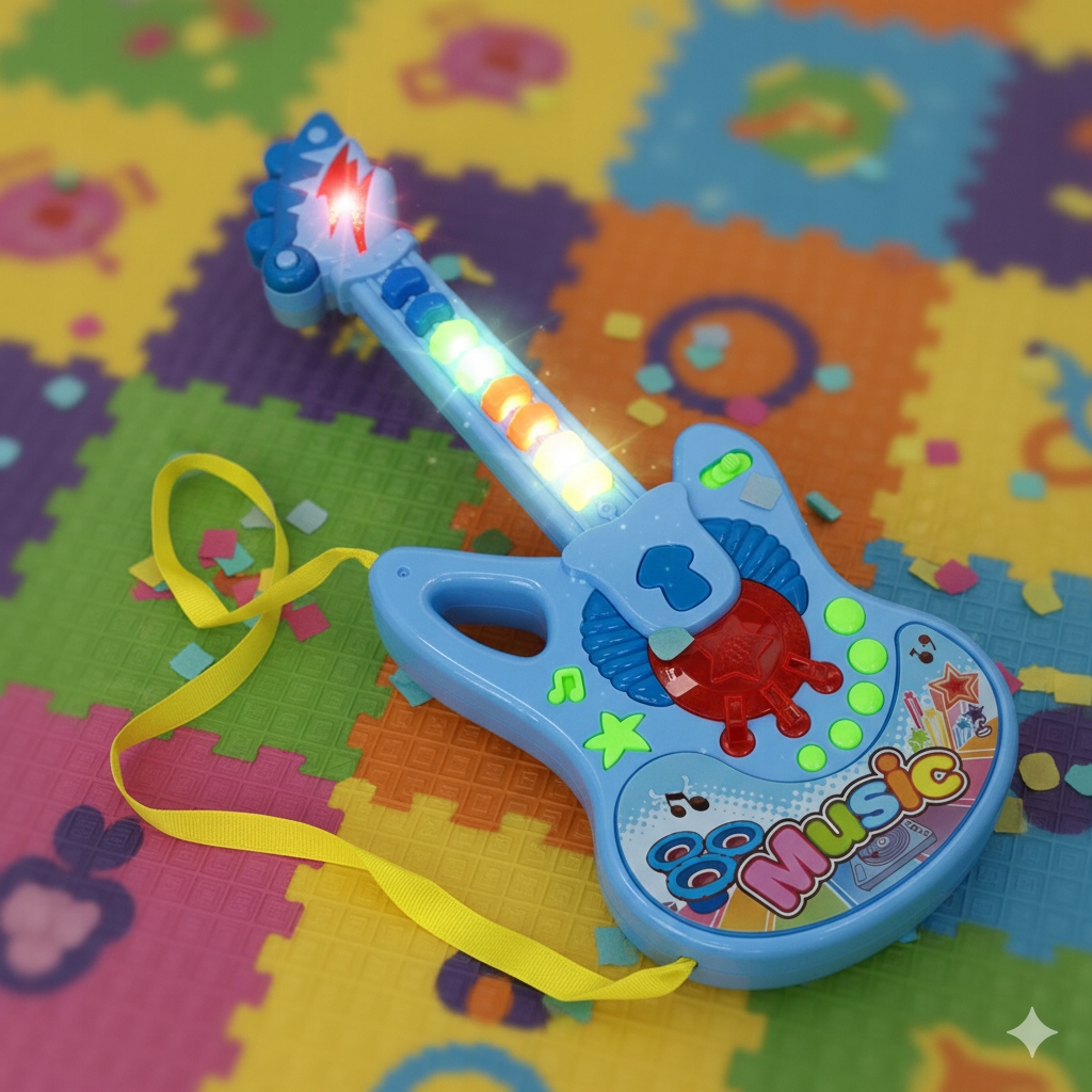 Interaktywna gitara muzyczna zabawka dla dzieci świeci melodie 8klawiszy