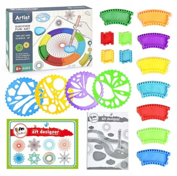 ZESTAW DLA DZIECI DO RYSOWANIA SPIROGRAF KREATYWNA EDUKACYJNA ZABAWA