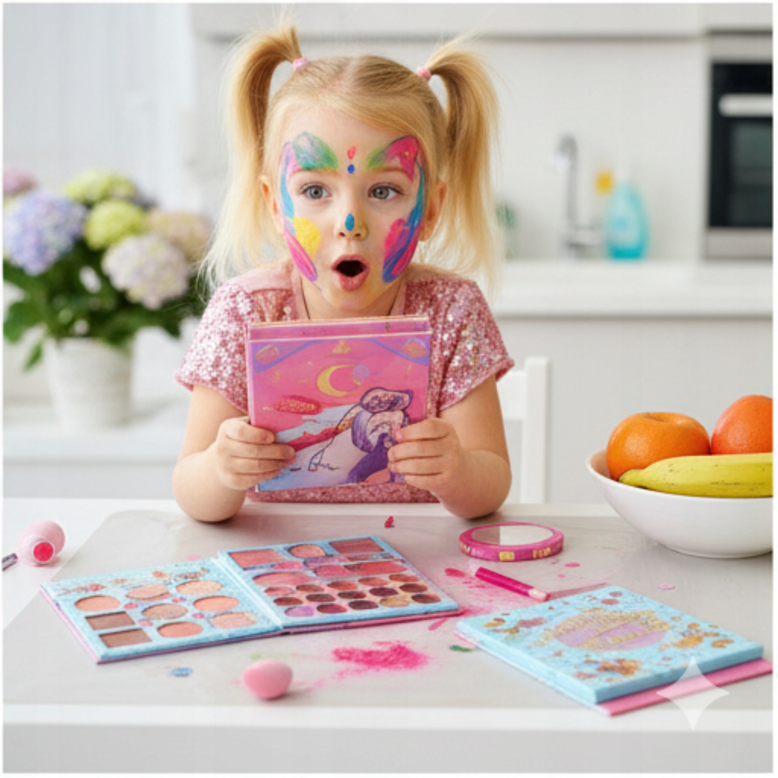 Zestaw kosmetyków dla dzieci 82kolory Paletka do makijażu małej księżniczki