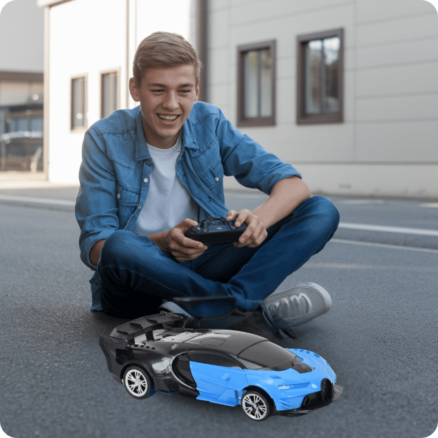 Auto Transformer Zdalnie Sterowane Robot Samochód  2w1 Na Pilot Akumulator