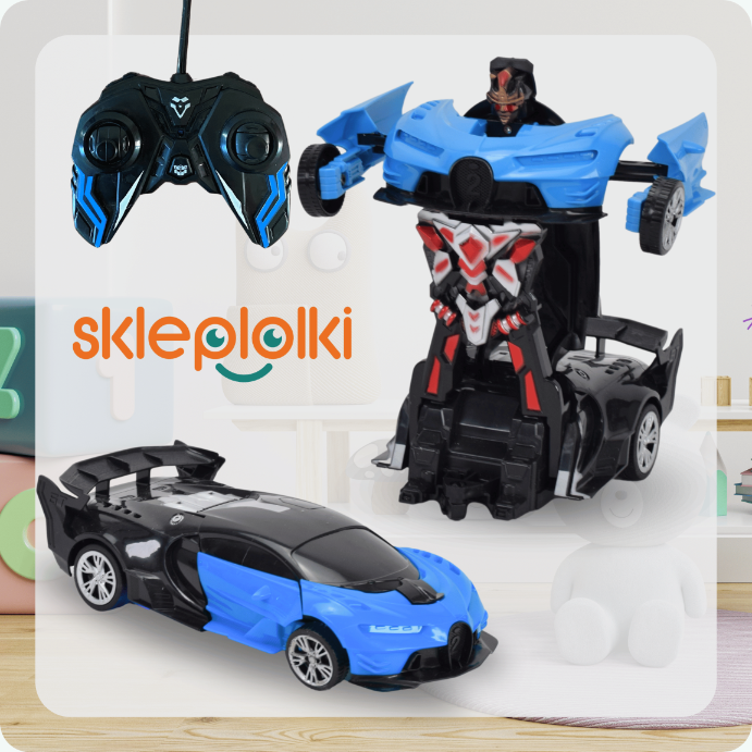 Auto Transformer Zdalnie Sterowane Robot Samochód  2w1 Na Pilot Akumulator