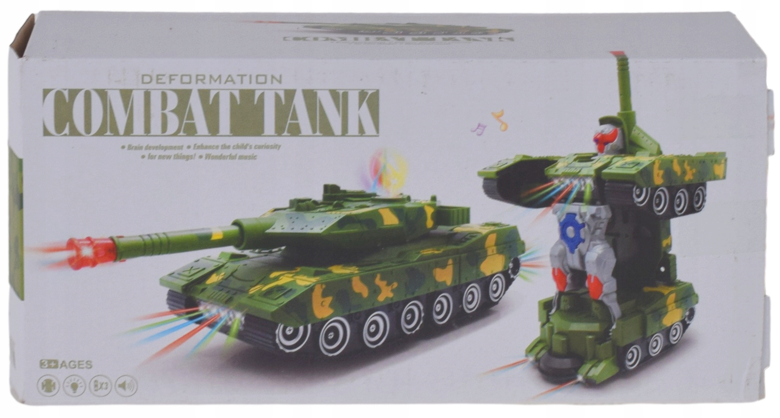 CZOŁG AUTO ROBOT AUTOBOT 2w1 POJAZD NA BATERIE ŚWIECI JEŹDZI DLA DZIECI