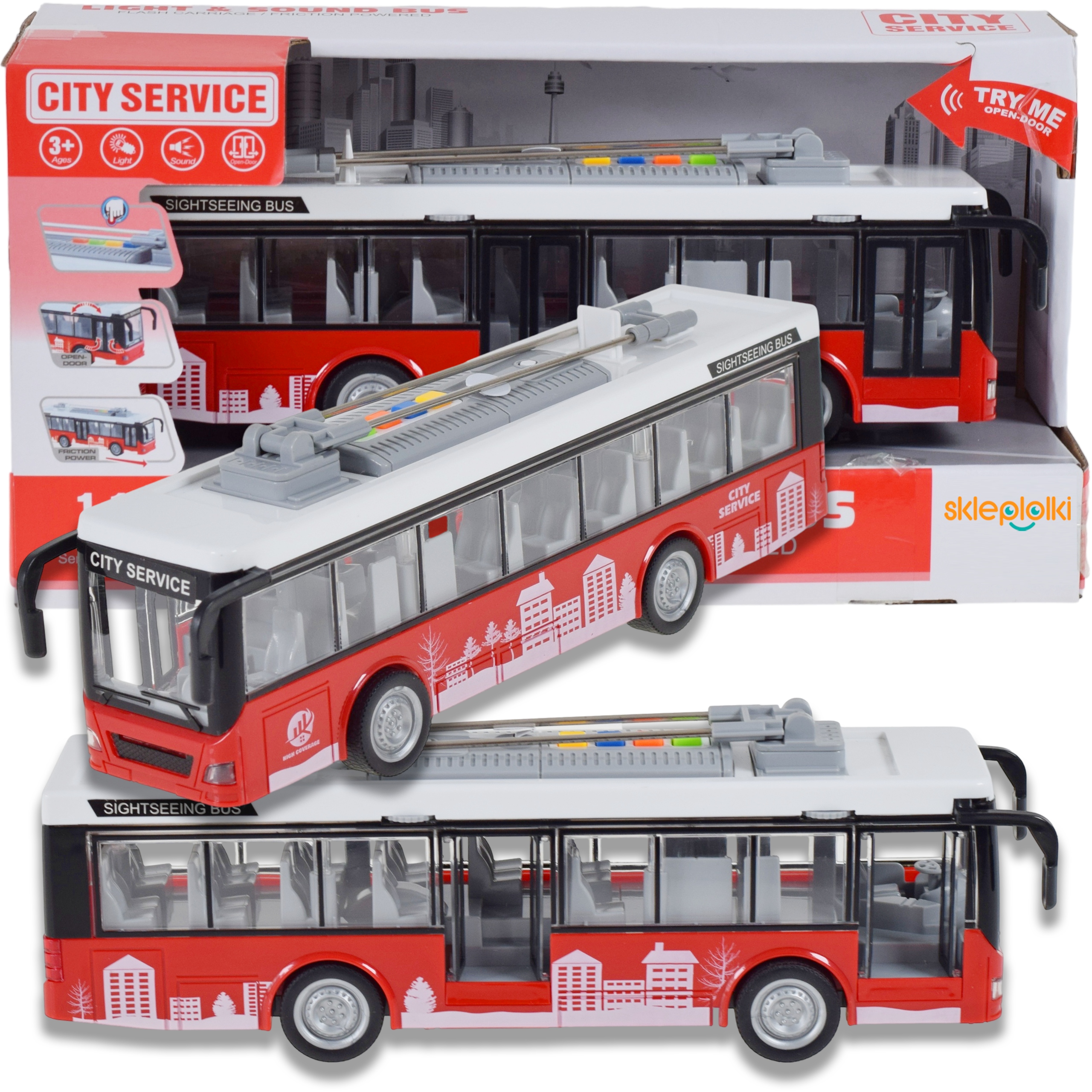 AUTOBUS SZKOLNY CITYBUS MIEJSKI NA BATERIE POJAZD BUS ZABAWKA DLA DZIECI