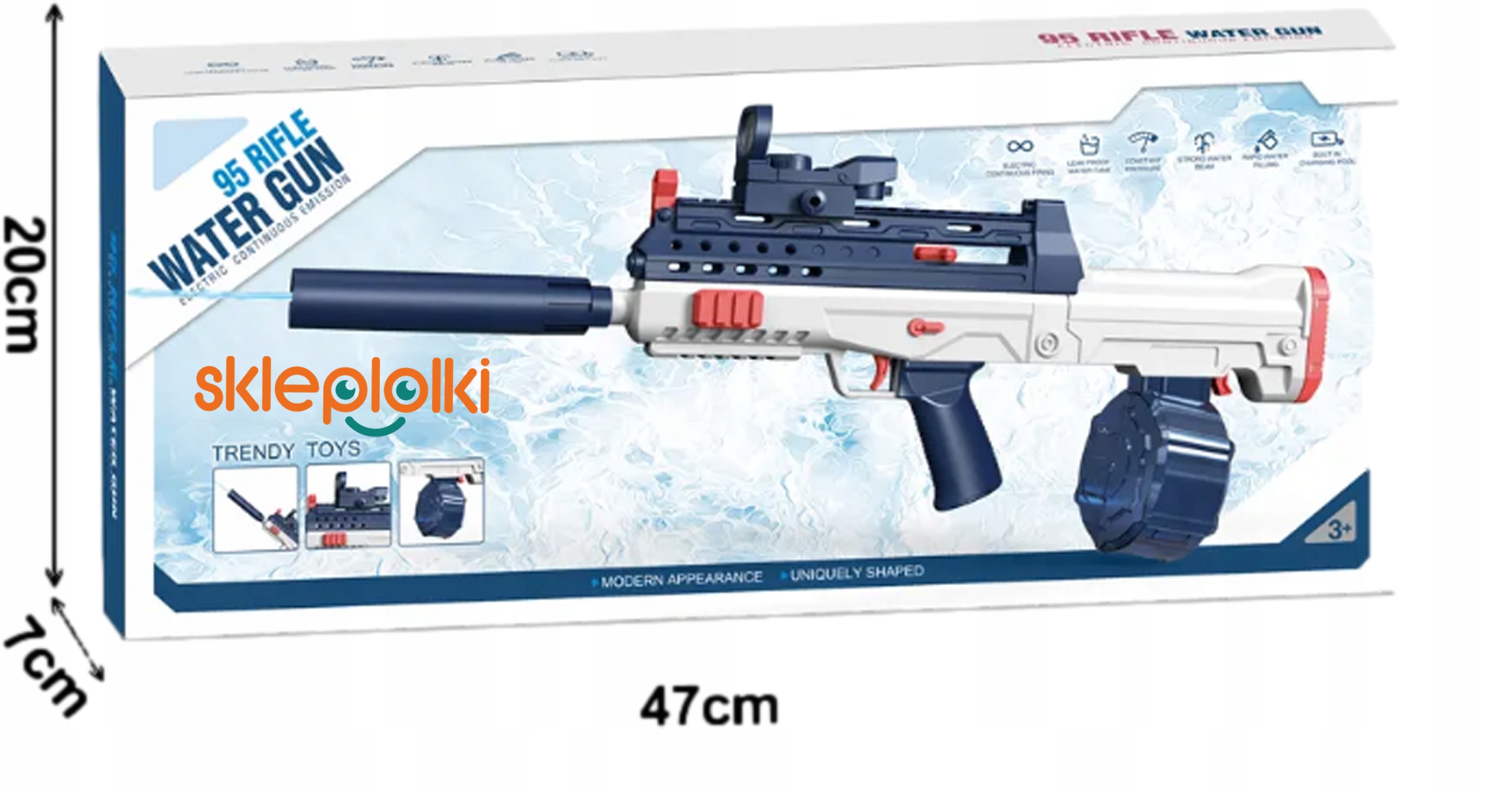 PISTOLET KARABIN NA WODĘ AUTOMAT ELEKTRYCZNY SIKAWKA AKUMULATOR DUŻY ZASIĘG