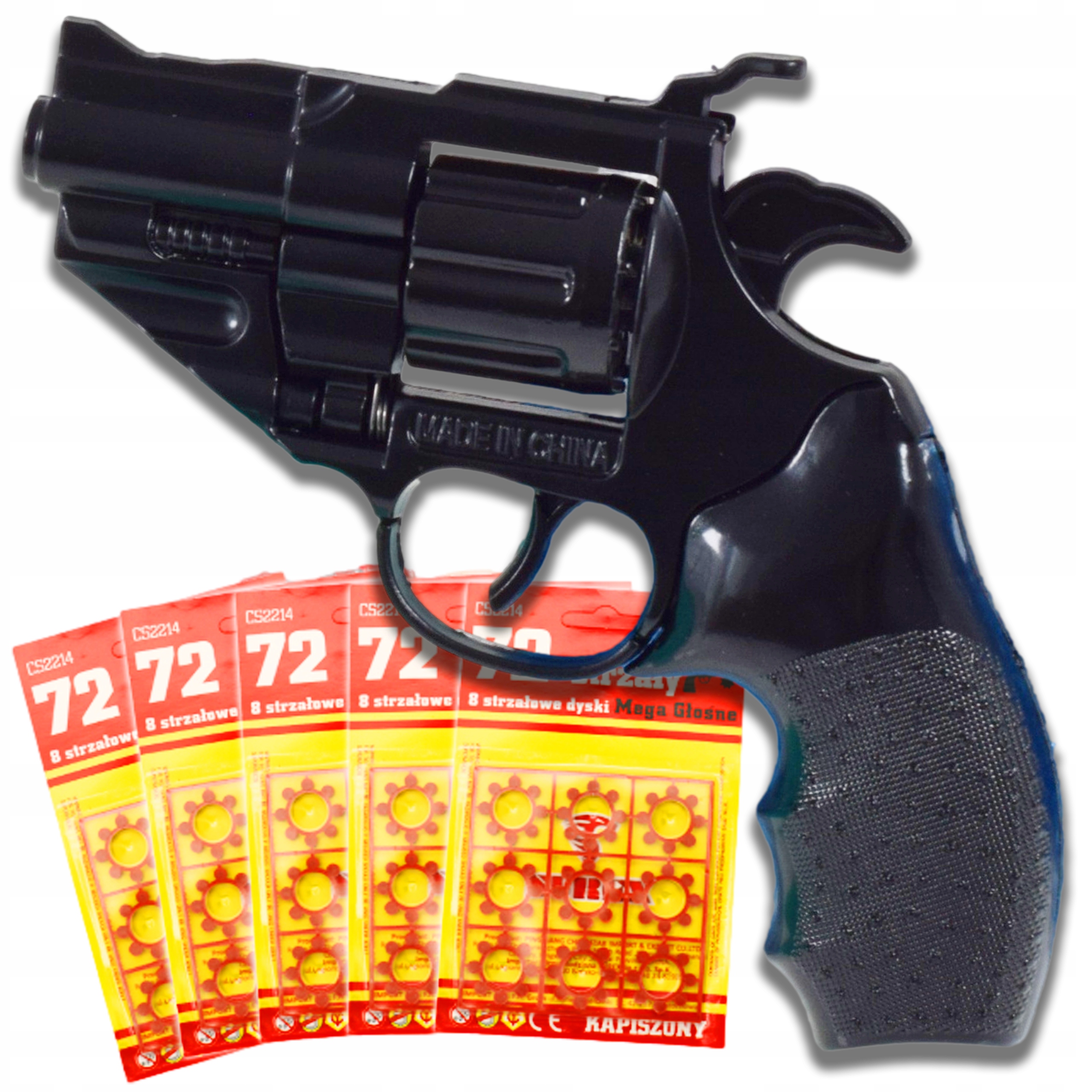 PISTOLET NA SPŁONKĘ 5x72szt KAPISZONY GRATIS METALOWY REWOLWER DLA DZIECI
