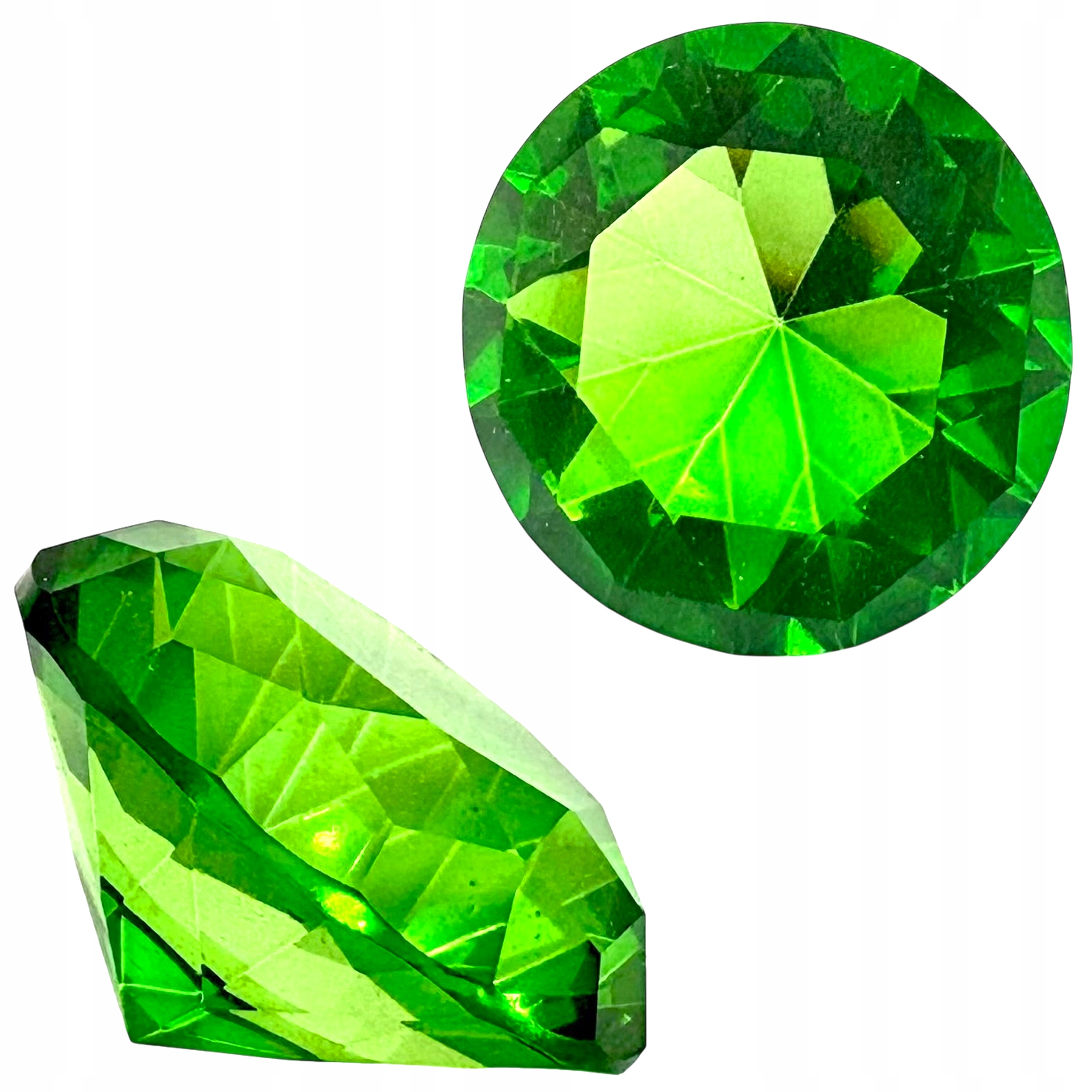 Kryształki dekoracyjne szklane zestaw 12szt średnica 5cm różnokolorowe